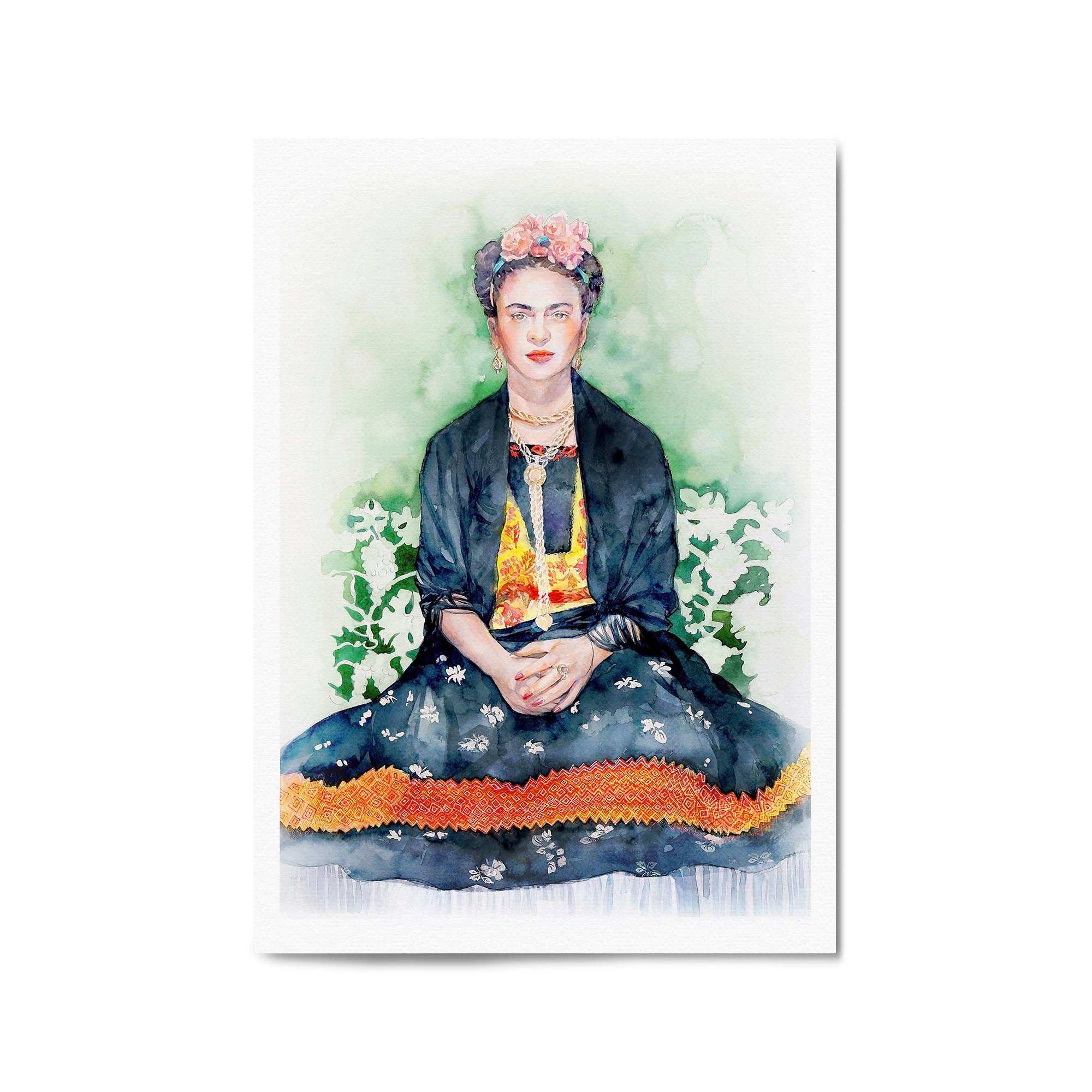 Frida Kahlo Watercolour Painting Fashion Wall Art