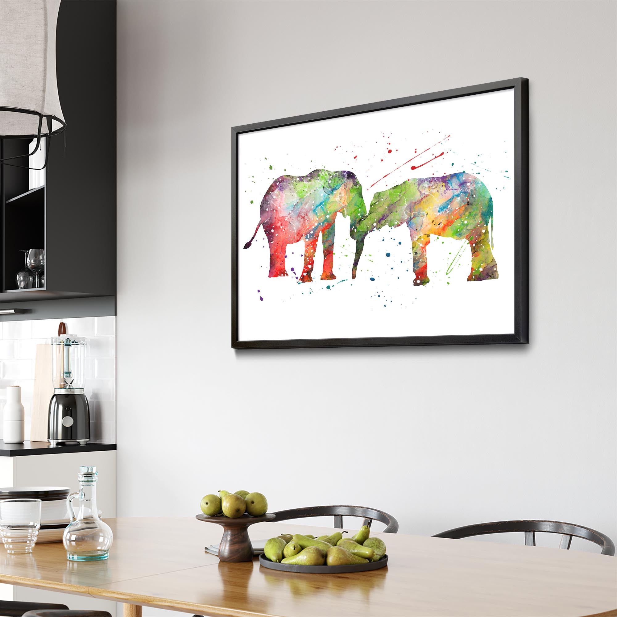 Elephant Family Nursery Babys Bedroom Wall Art