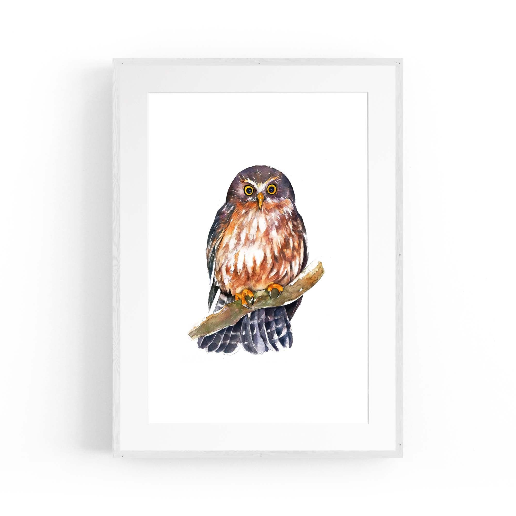 Watercolour Owl Painting Animal Nursery Wall Art