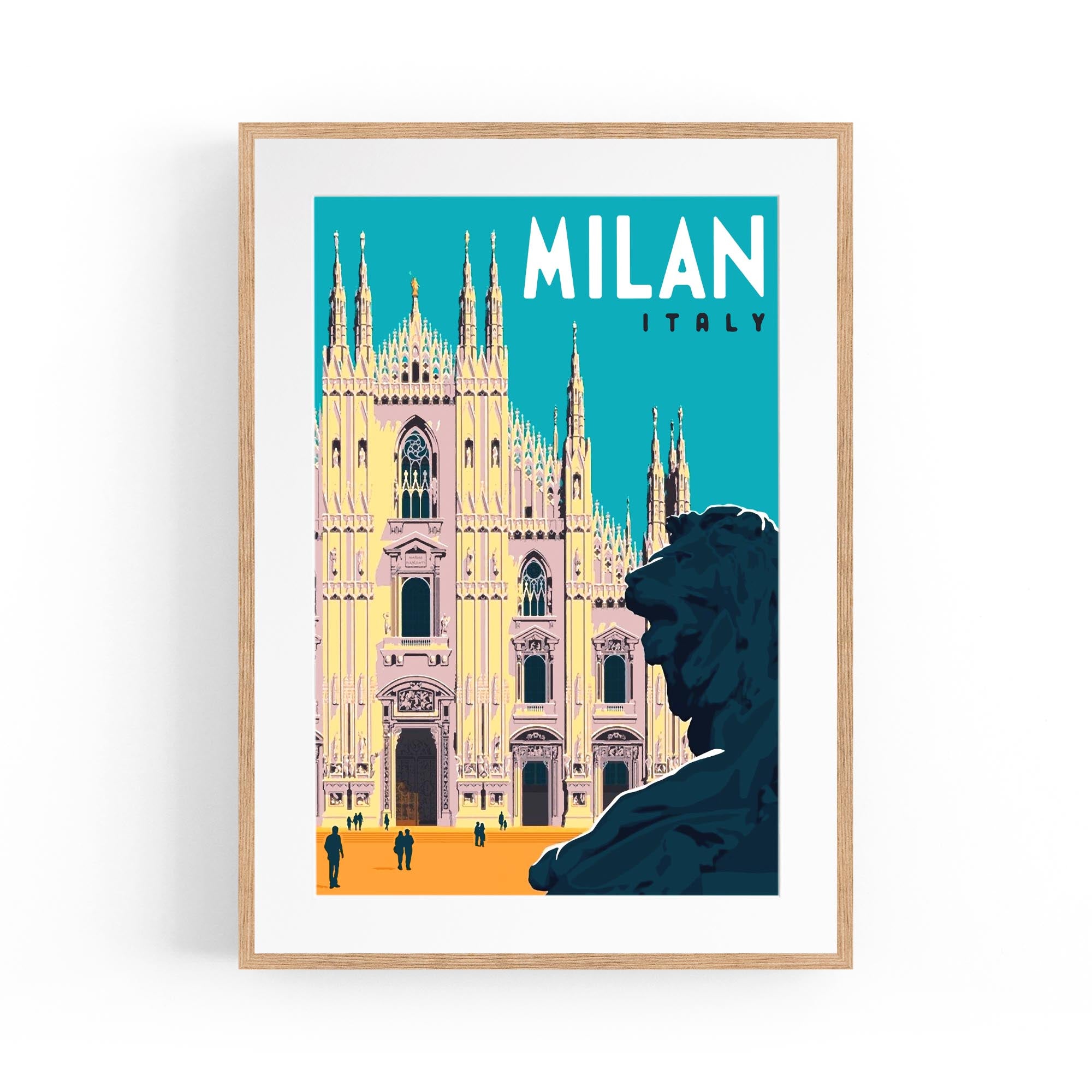 Retro Milan, Italy Travel Advert Wall Art