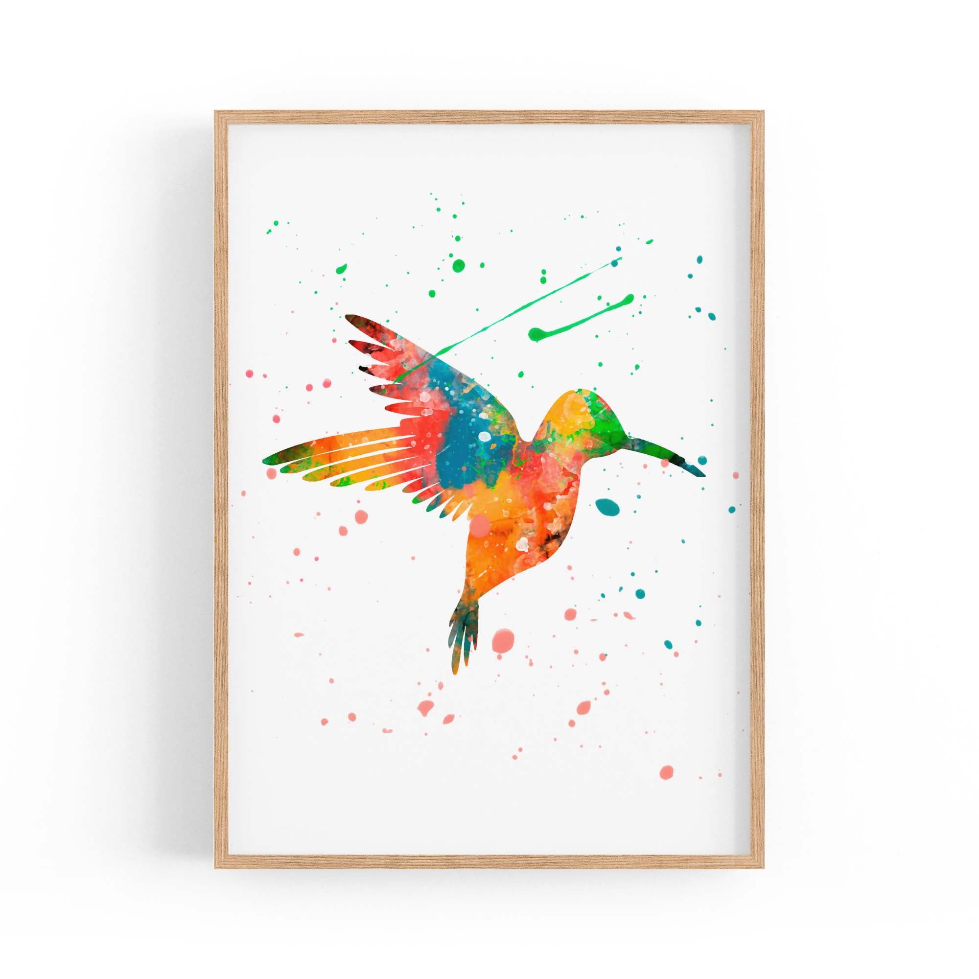 Watercolour Hummingbird Bird Nursery Wall Art #1