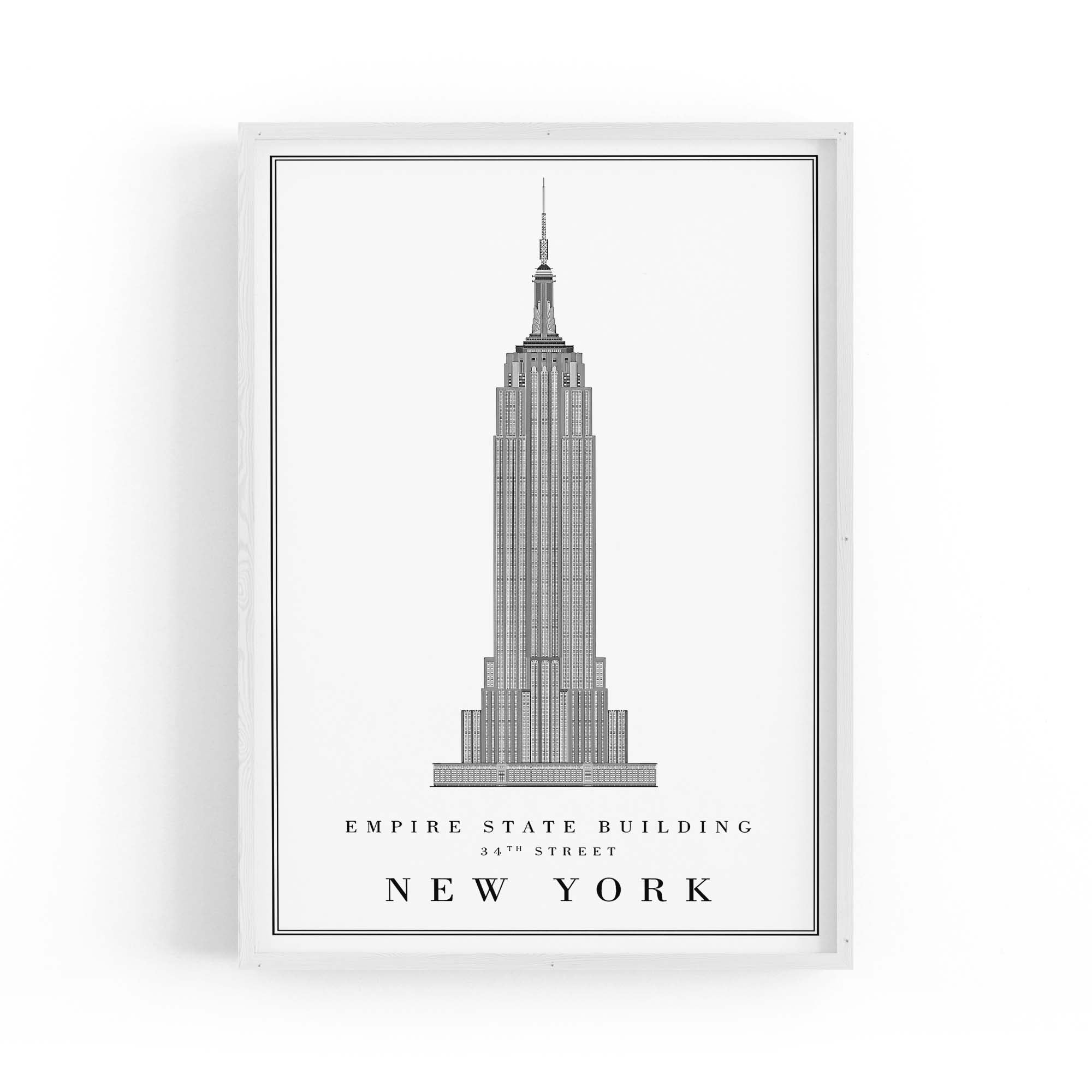 Empire State Building Minimal New York Wall Art
