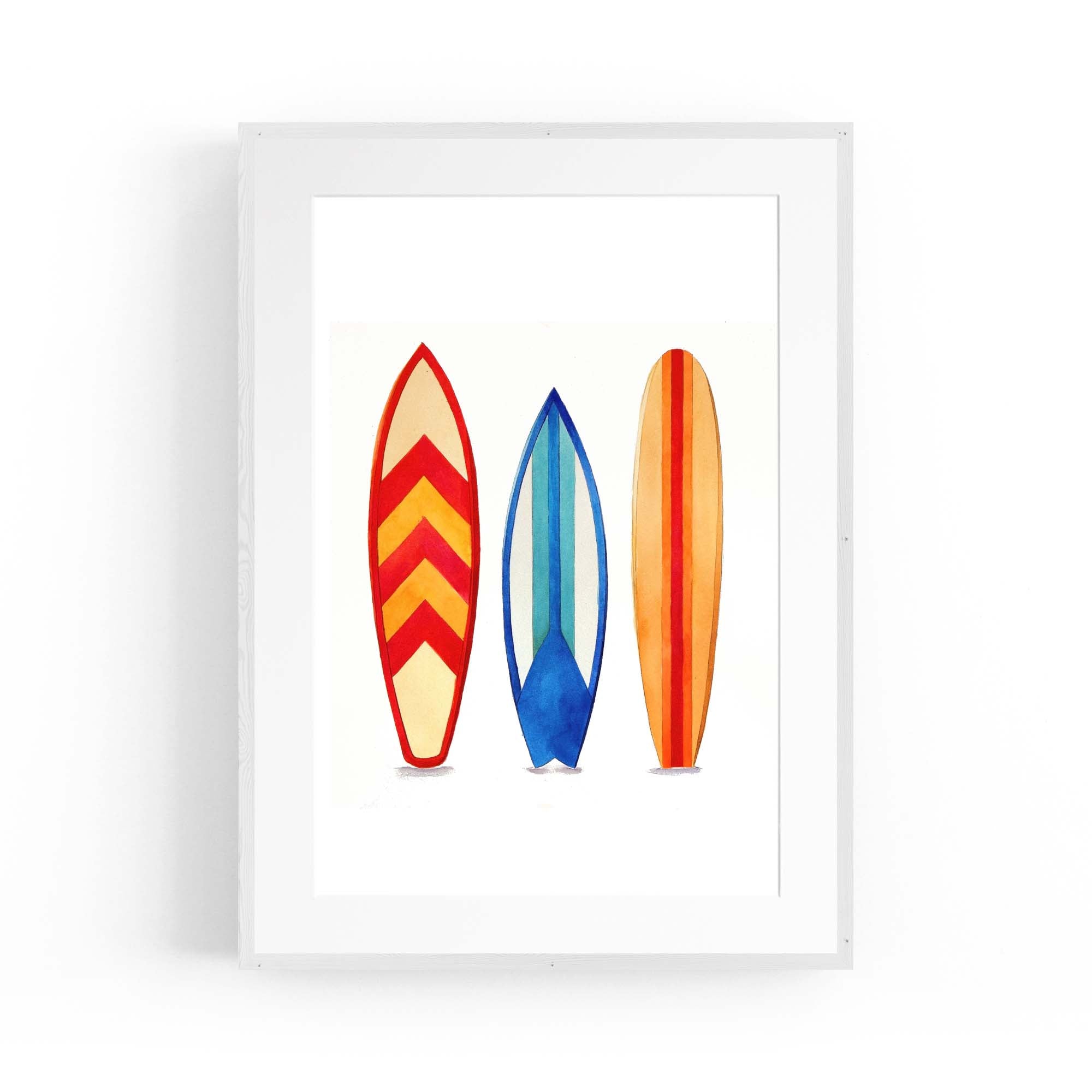 Surfboard Watercolour Australian Surf Wall Art