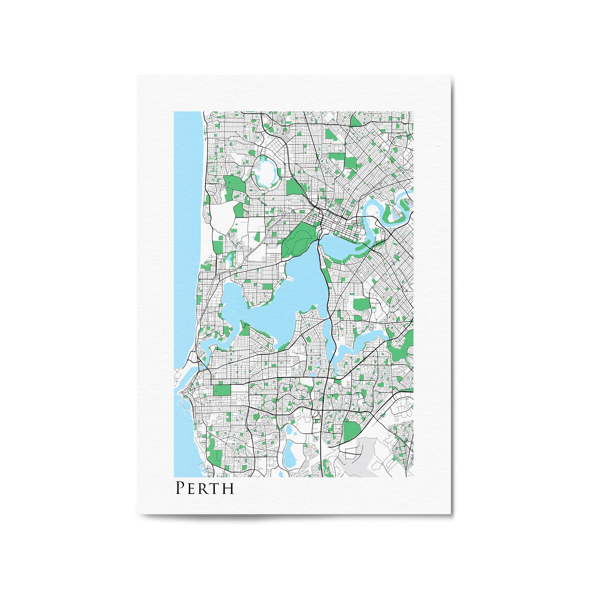 Minimal Perth Map Western Australia Wall Art