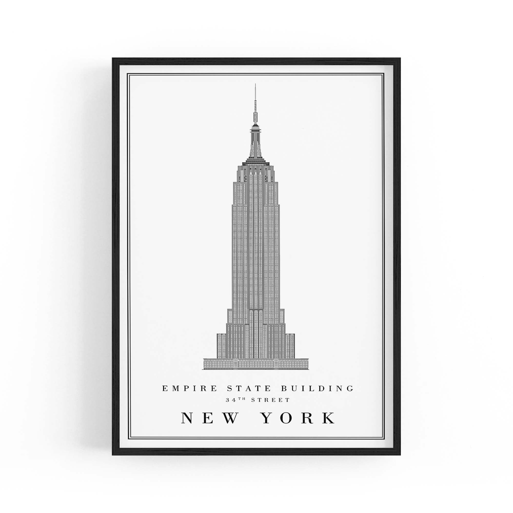 Empire State Building Minimal New York Wall Art