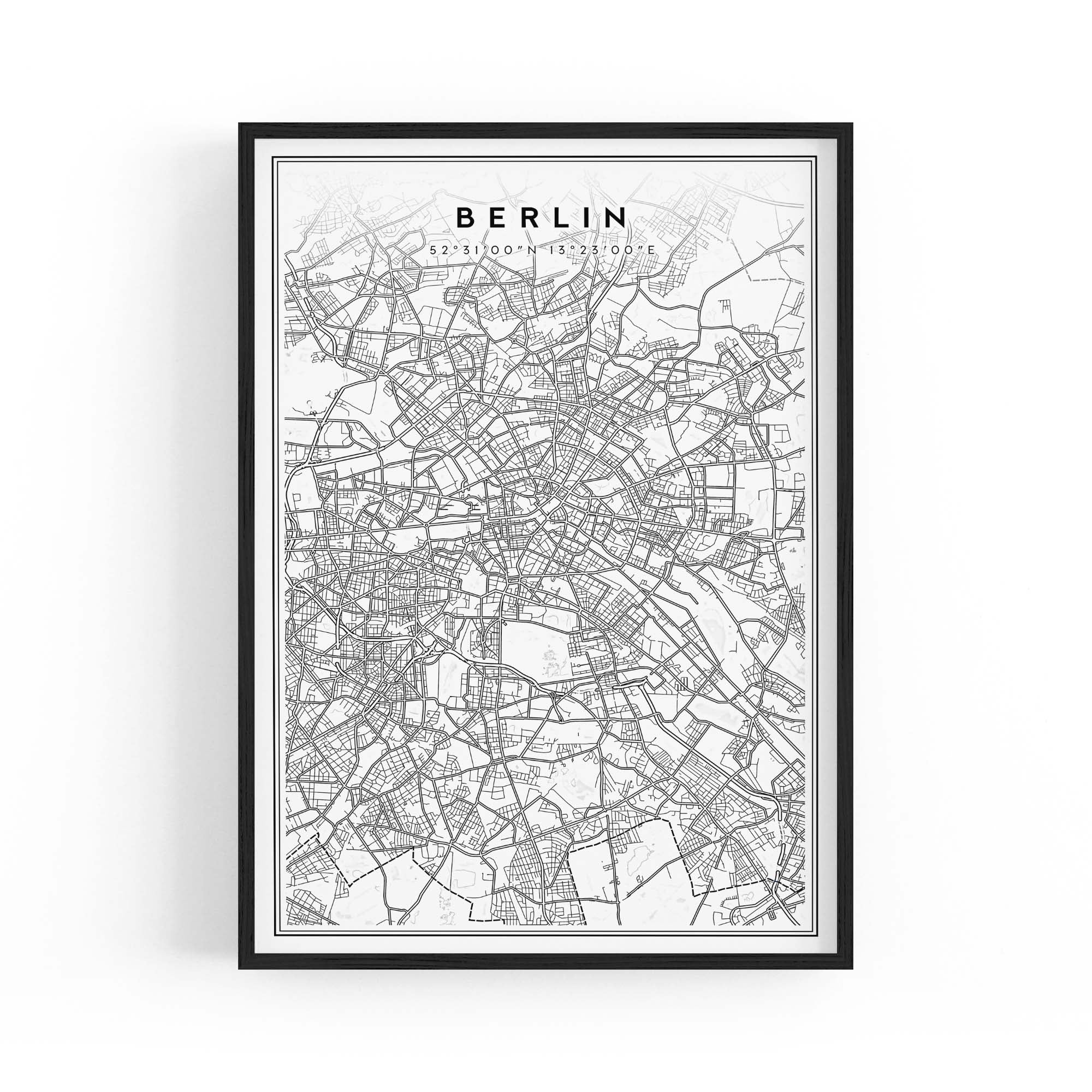 Berlin Germany Minimal Map Travel Wall Art