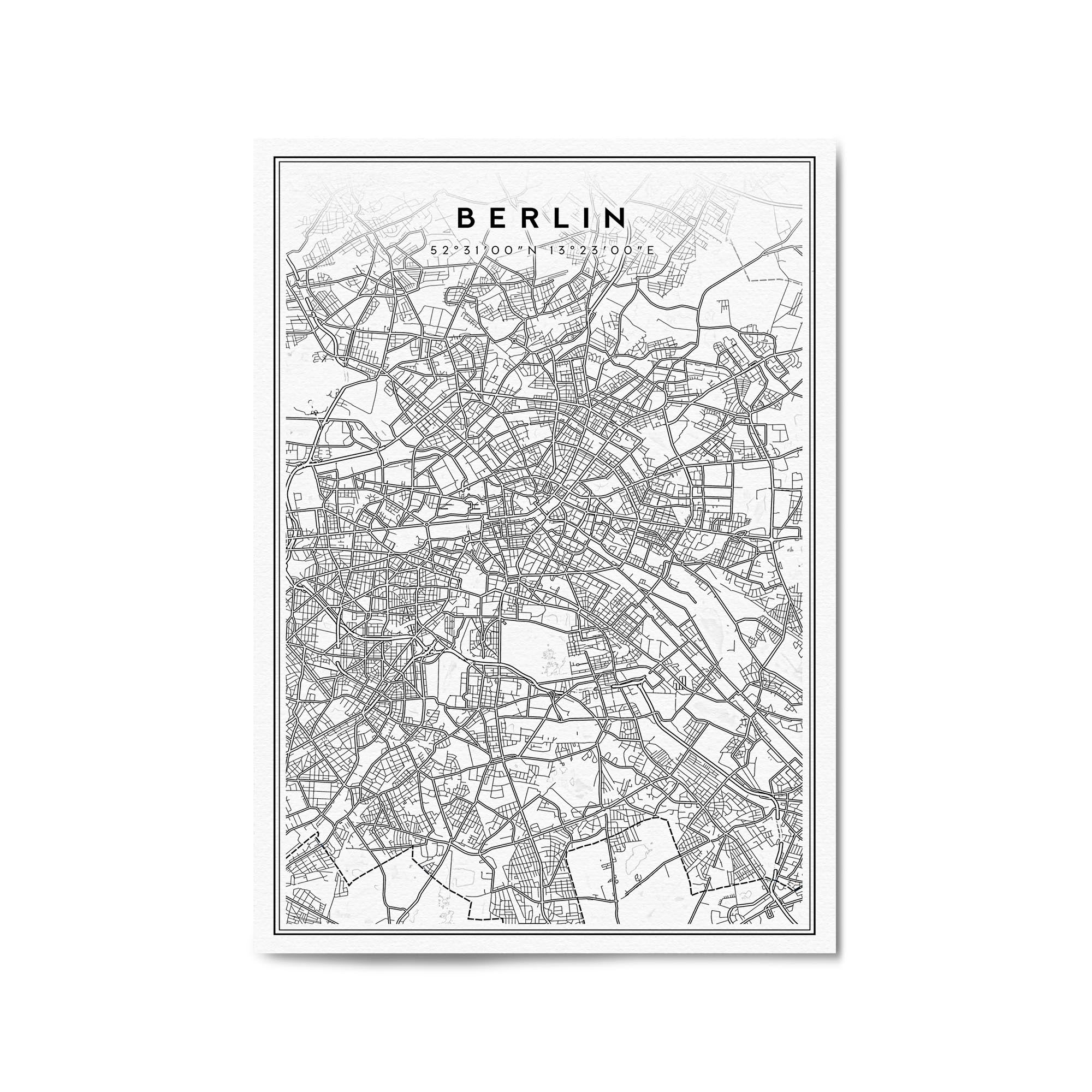 Berlin Germany Minimal Map Travel Wall Art