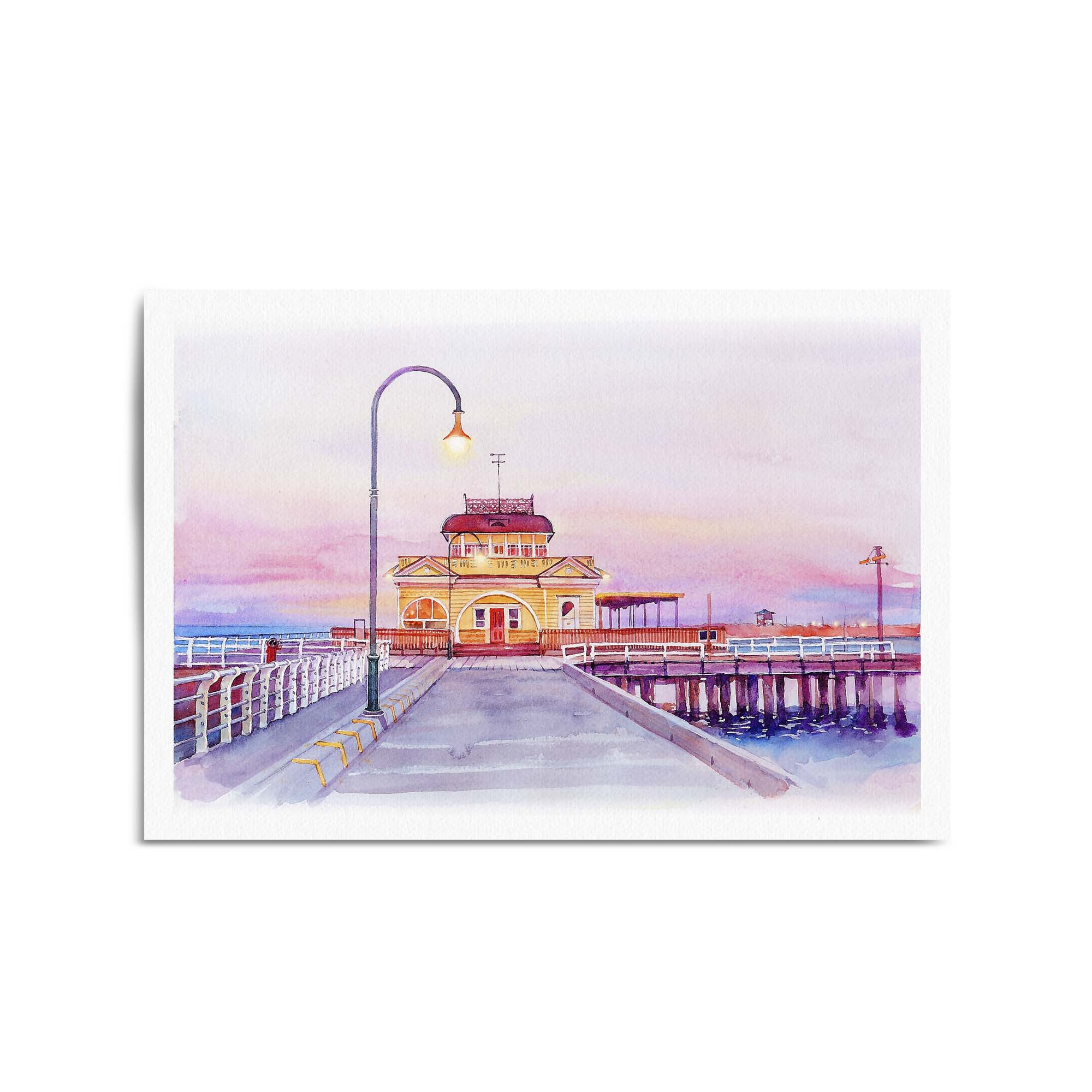 St Kilda Pier Watercolour Painting Melbourne Art