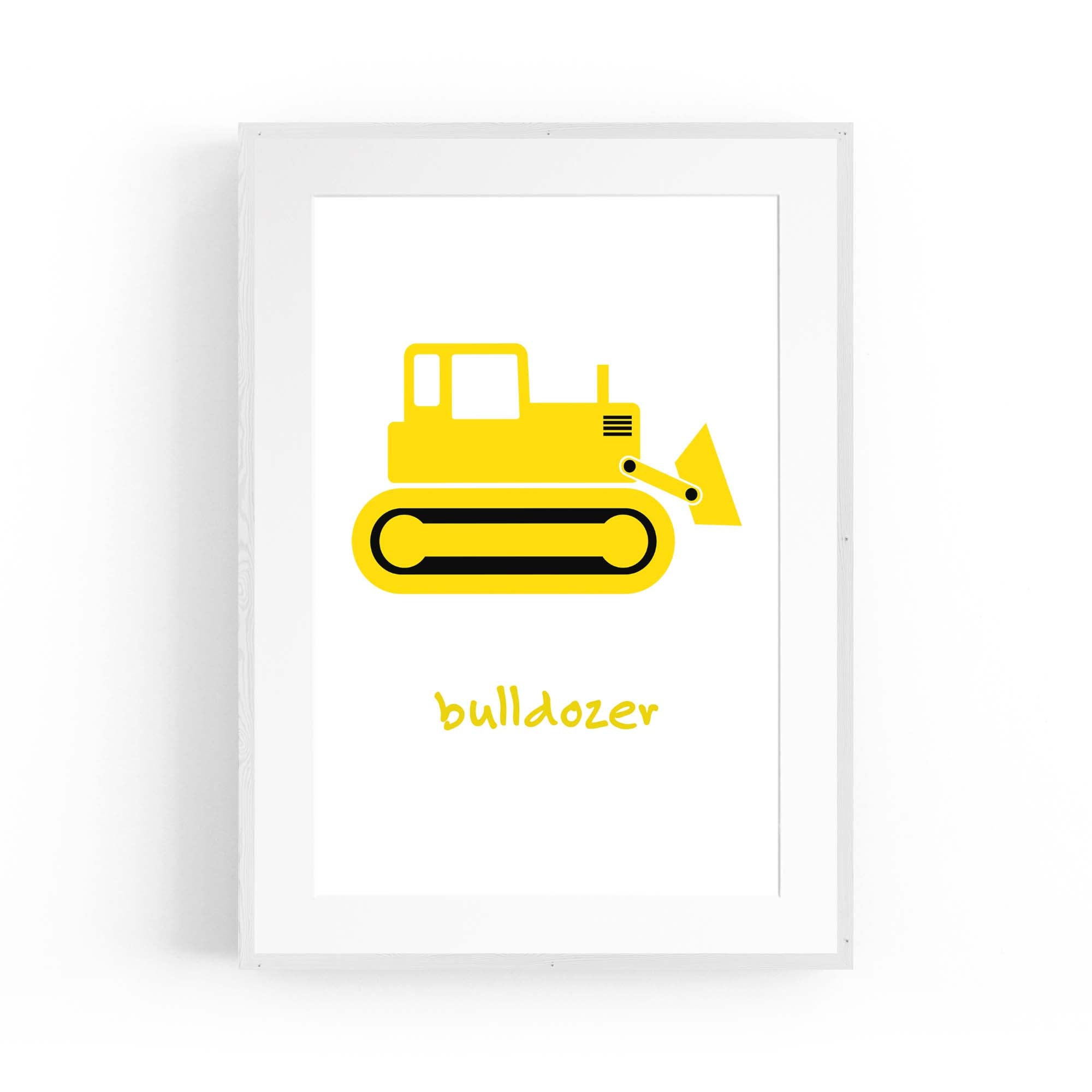 Yellow Digger Boys Bedroom Nursery Wall Art