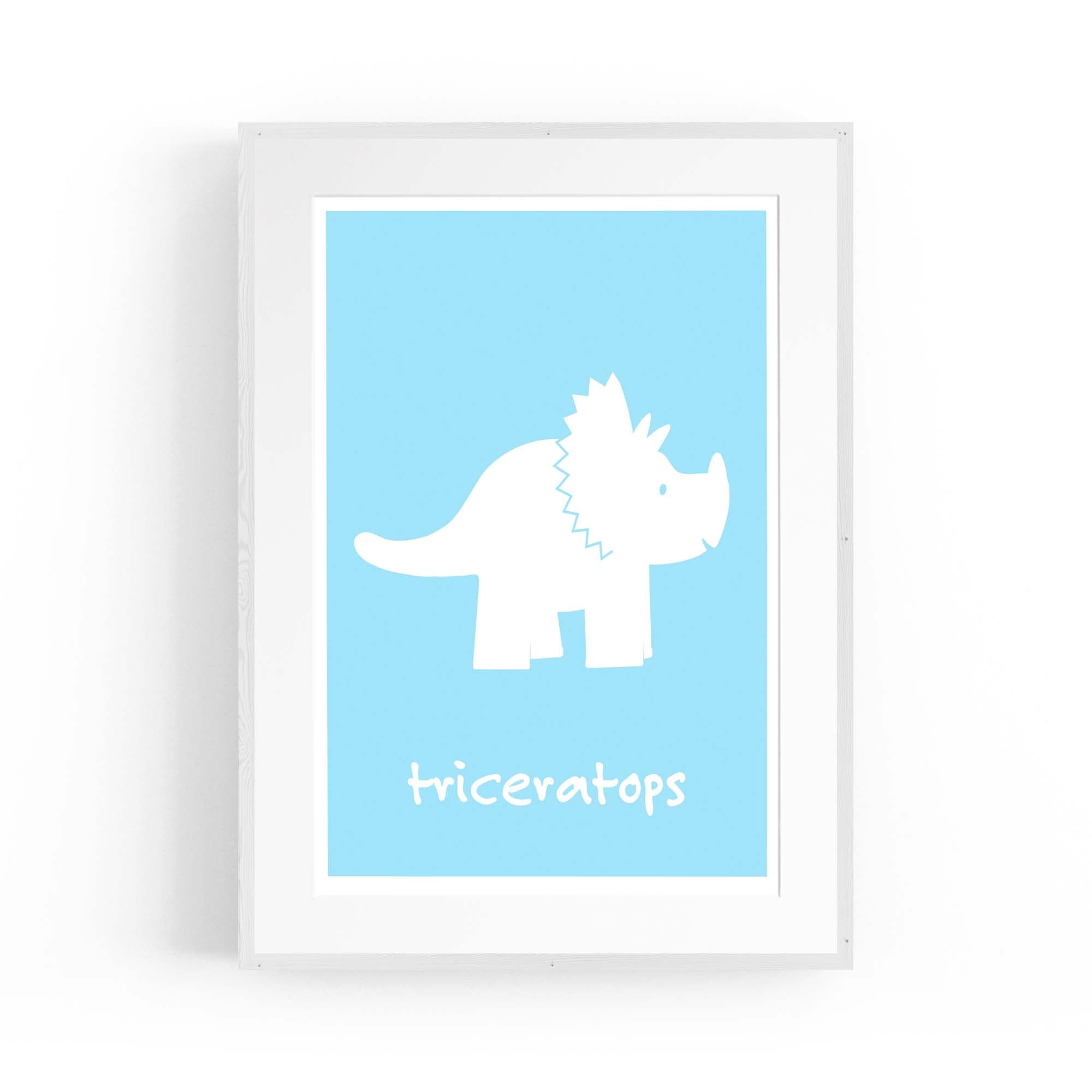 Tricerotops Dinosaur Boys Bedroom Nursery Wall Art