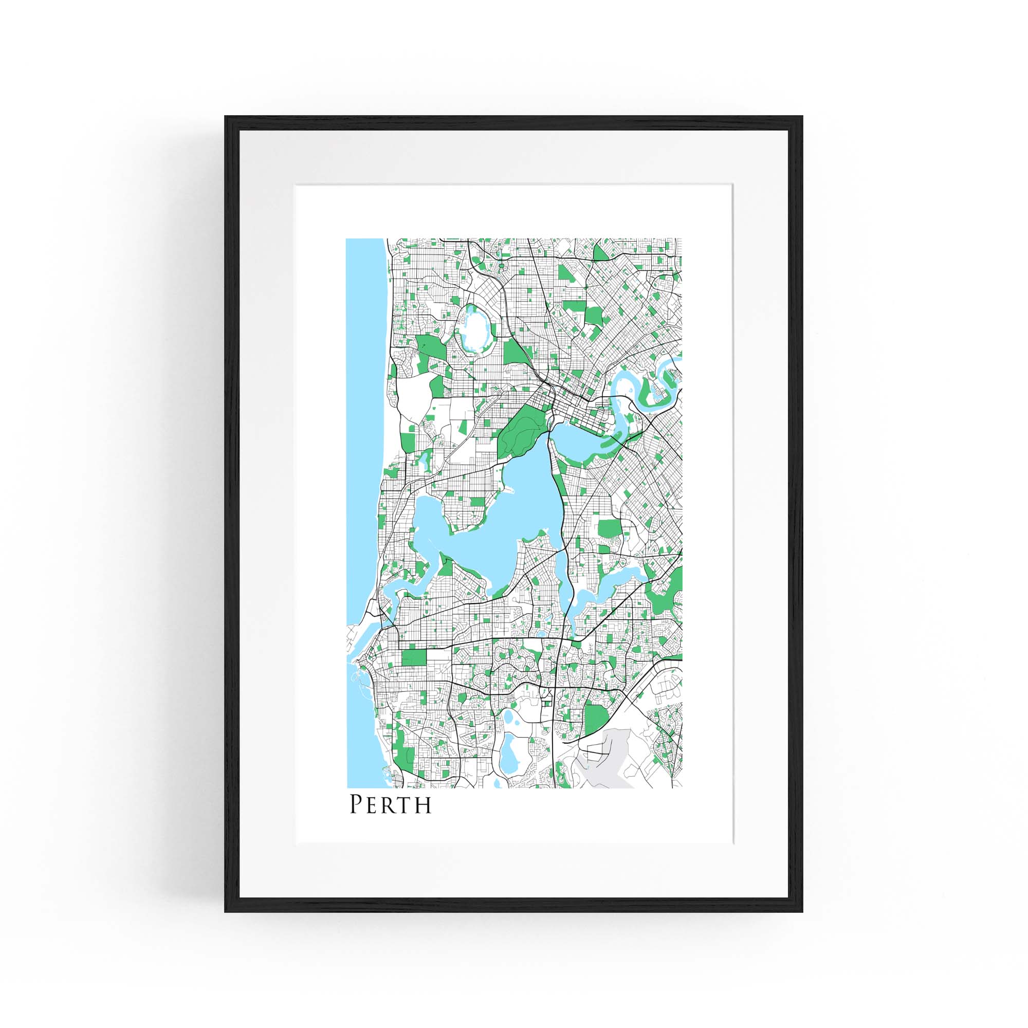 Minimal Perth Map Western Australia Wall Art