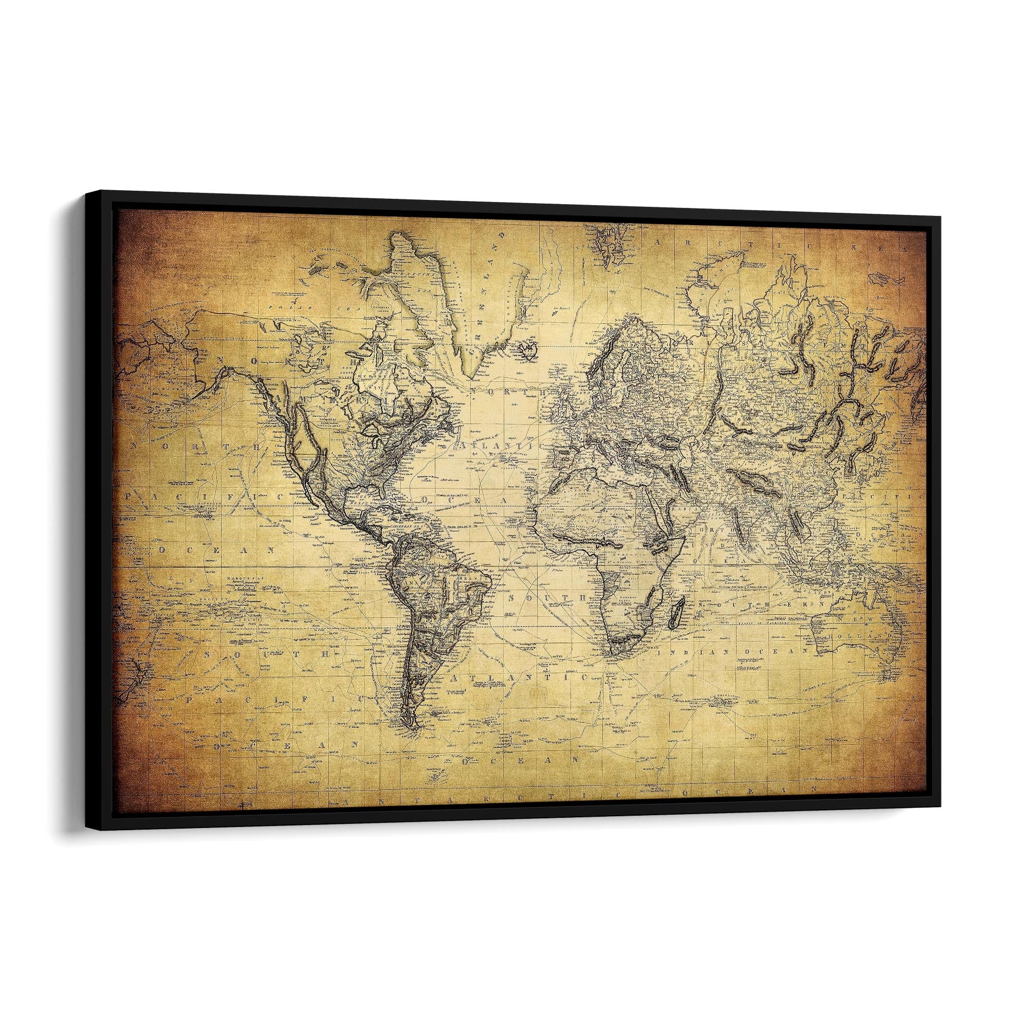 Vintage World Map Old Wall Art #2