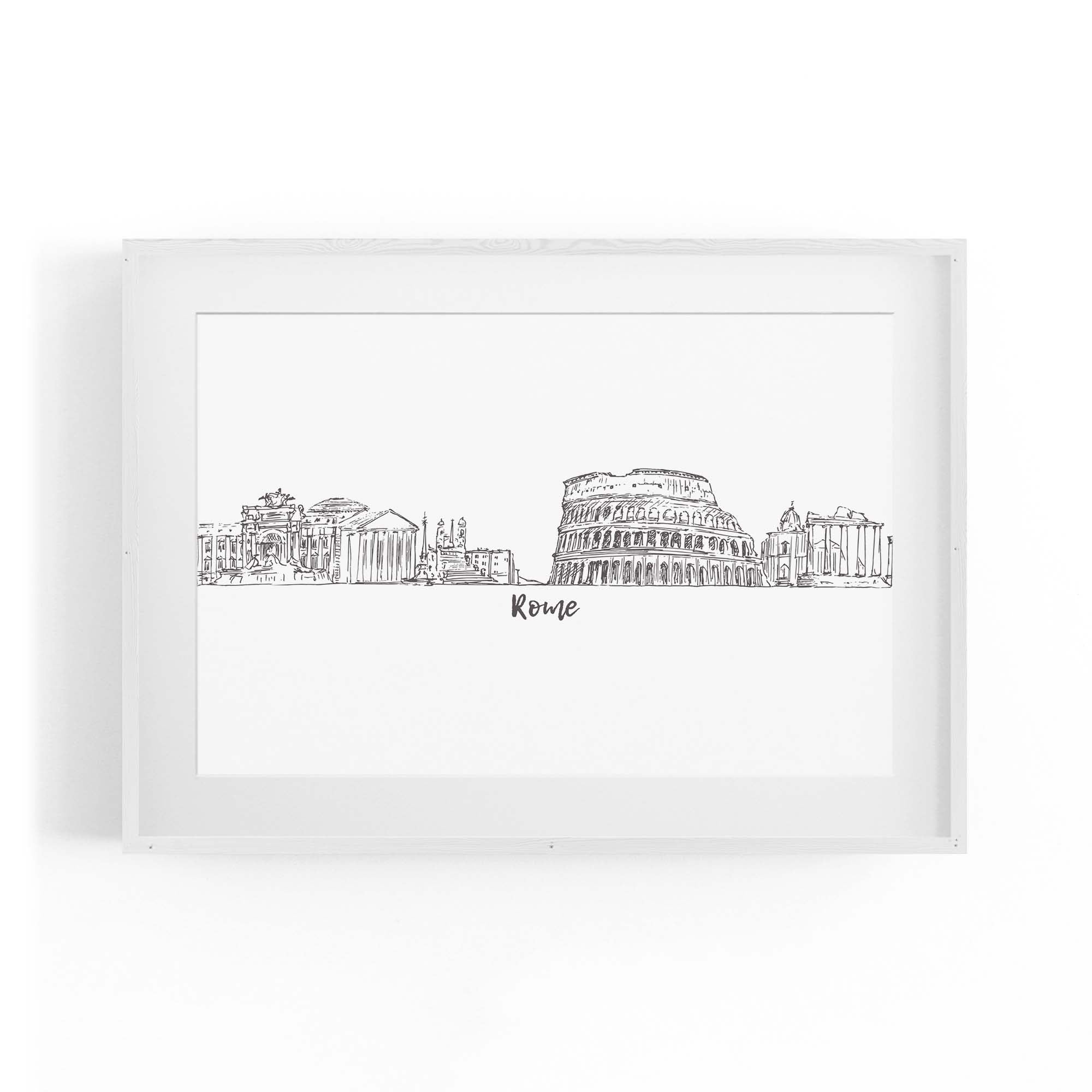 Rome Drawing Cityscape Minimtal Travel Wall Art