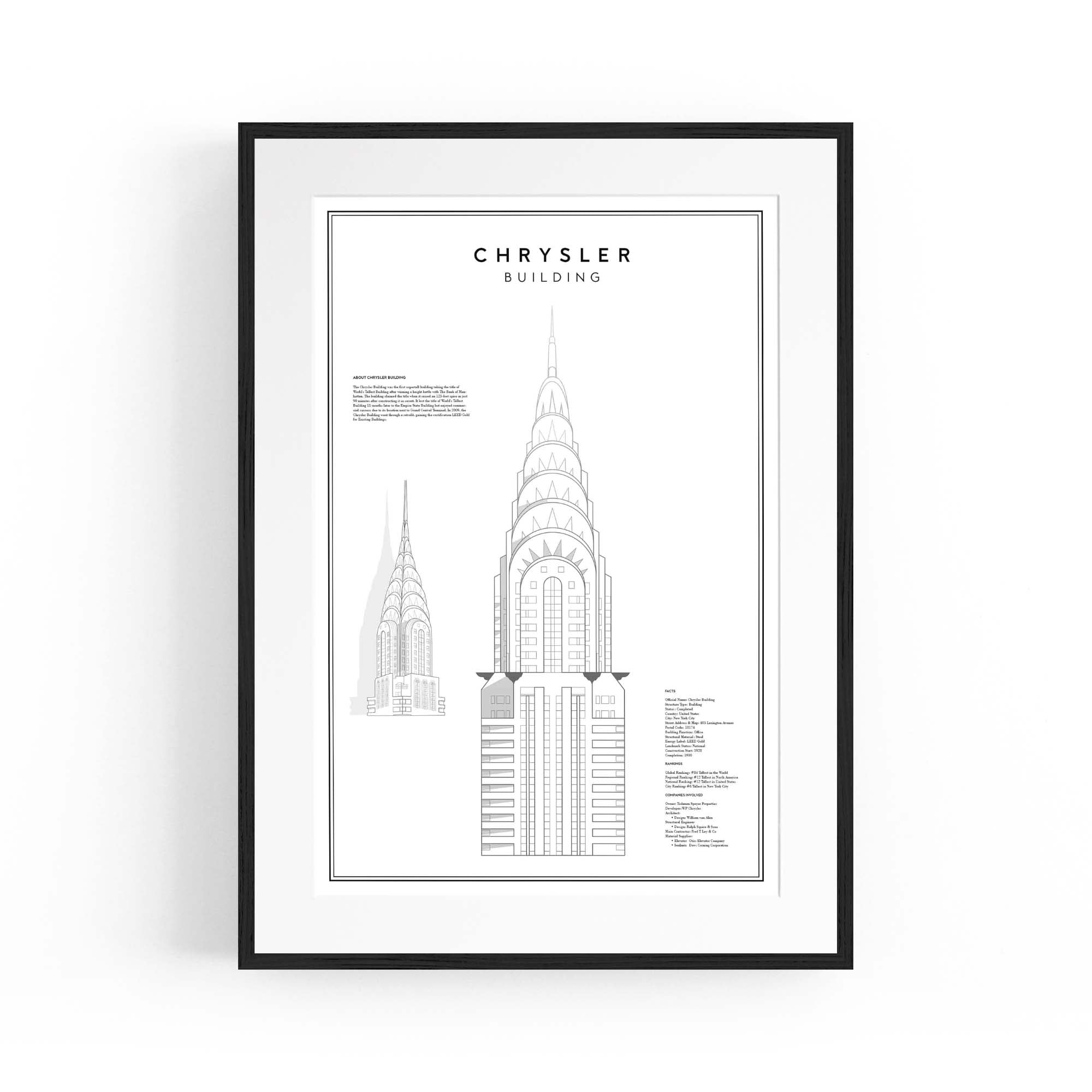 Chrysler Building Minimal New York Wall Art
