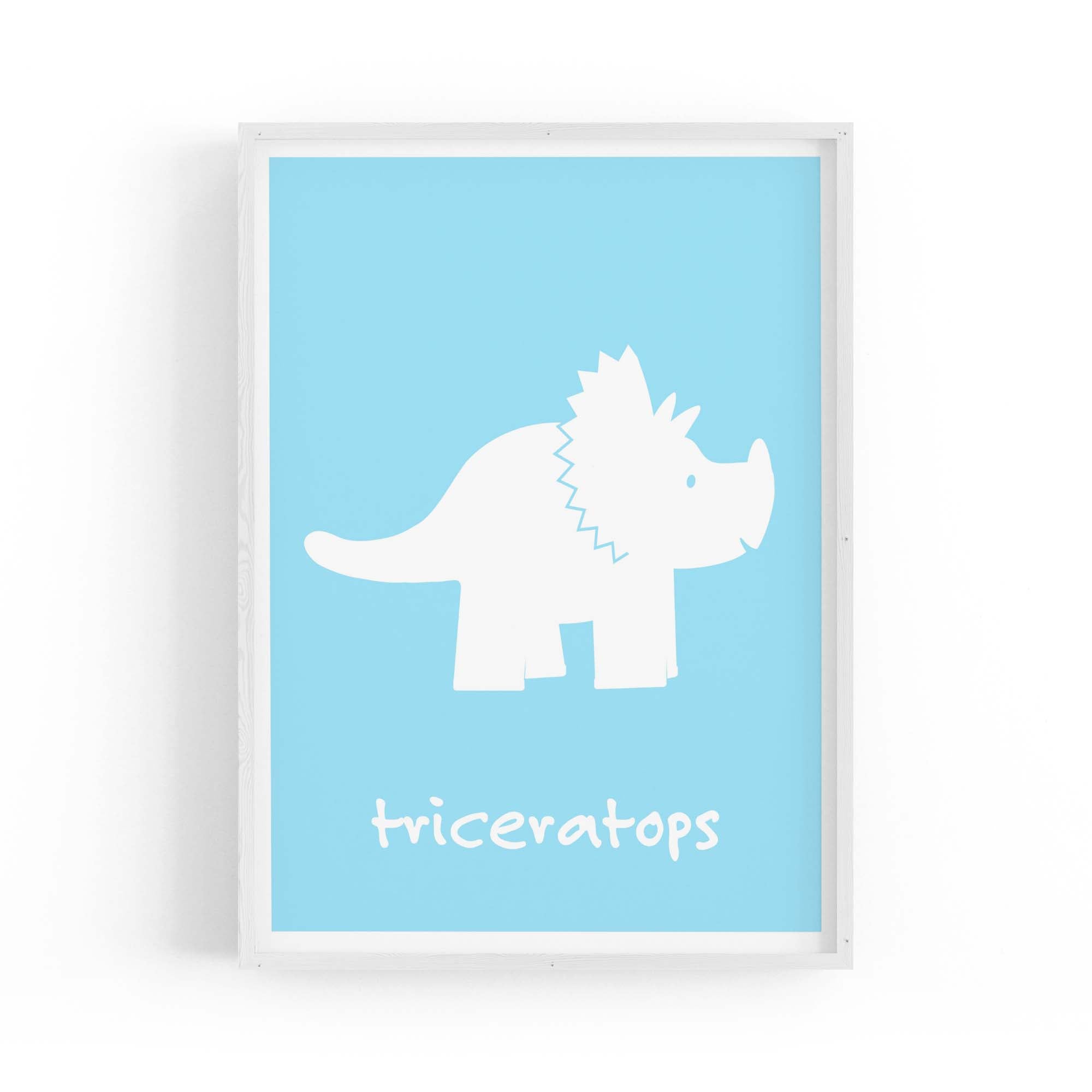 Tricerotops Dinosaur Boys Bedroom Nursery Wall Art