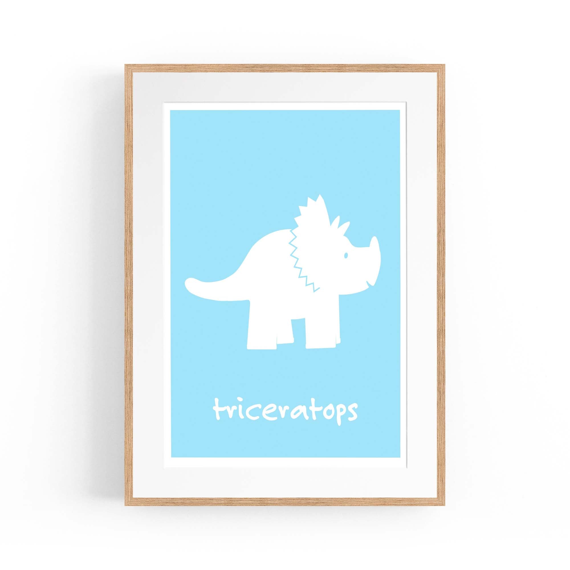 Tricerotops Dinosaur Boys Bedroom Nursery Wall Art