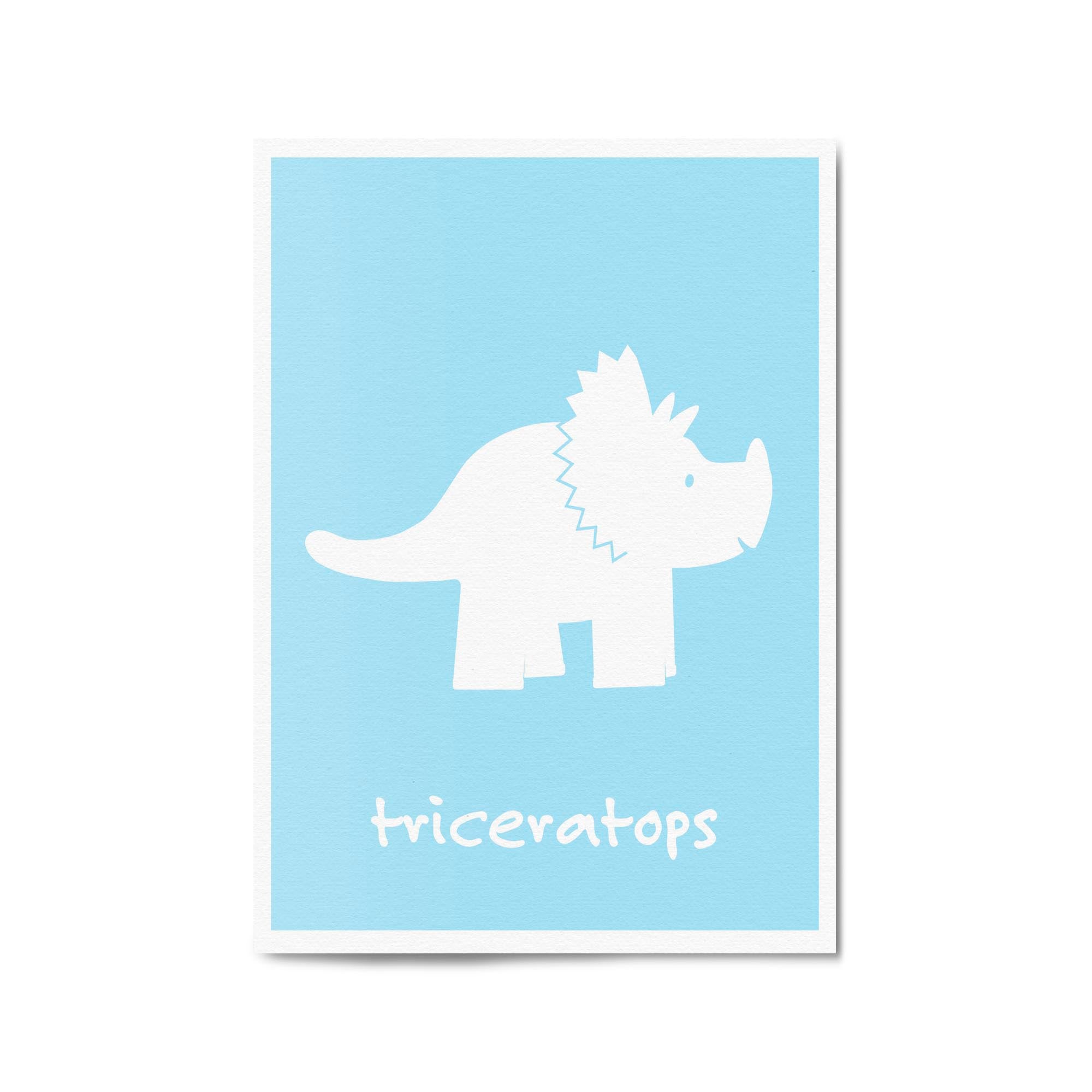Tricerotops Dinosaur Boys Bedroom Nursery Wall Art