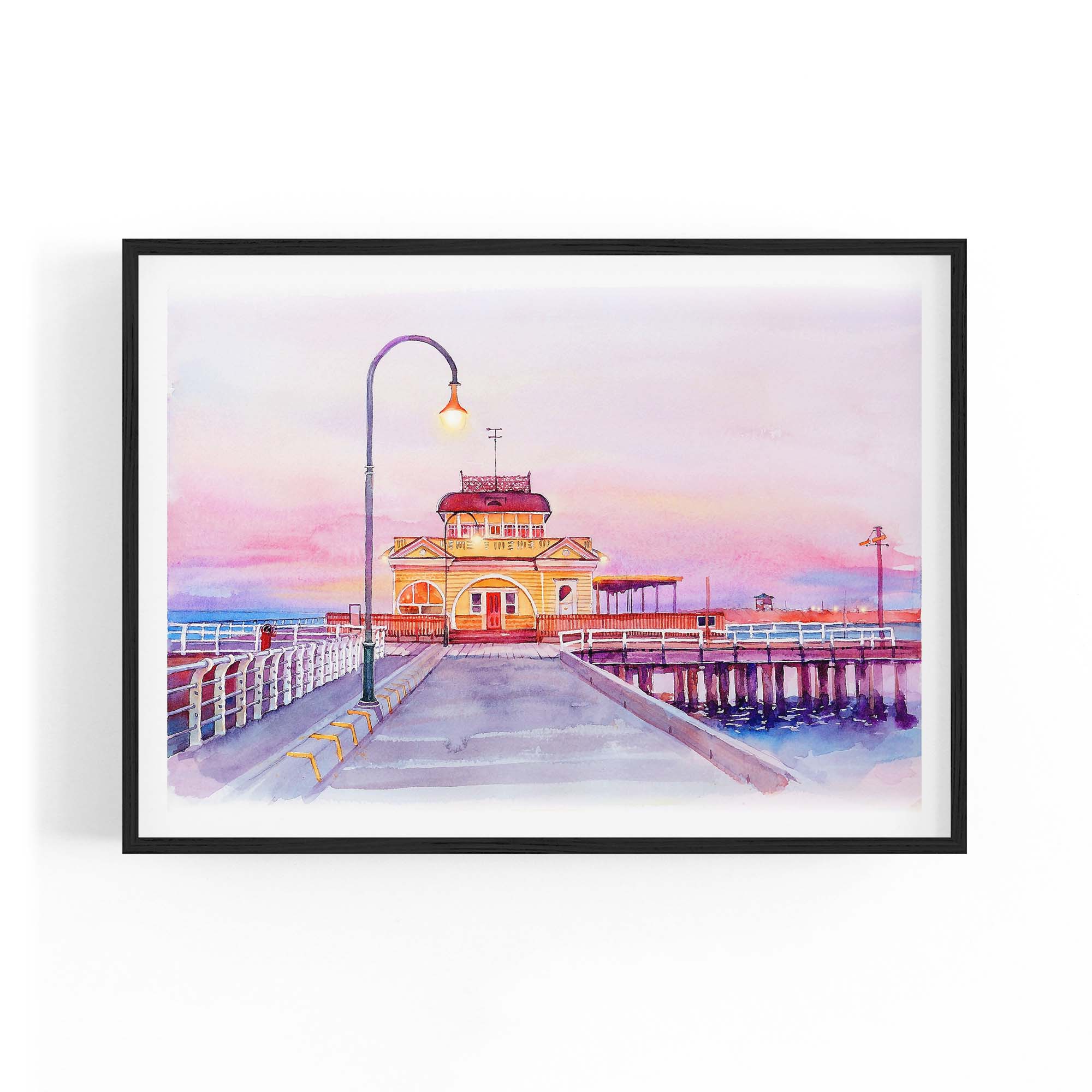 St Kilda Pier Watercolour Painting Melbourne Art