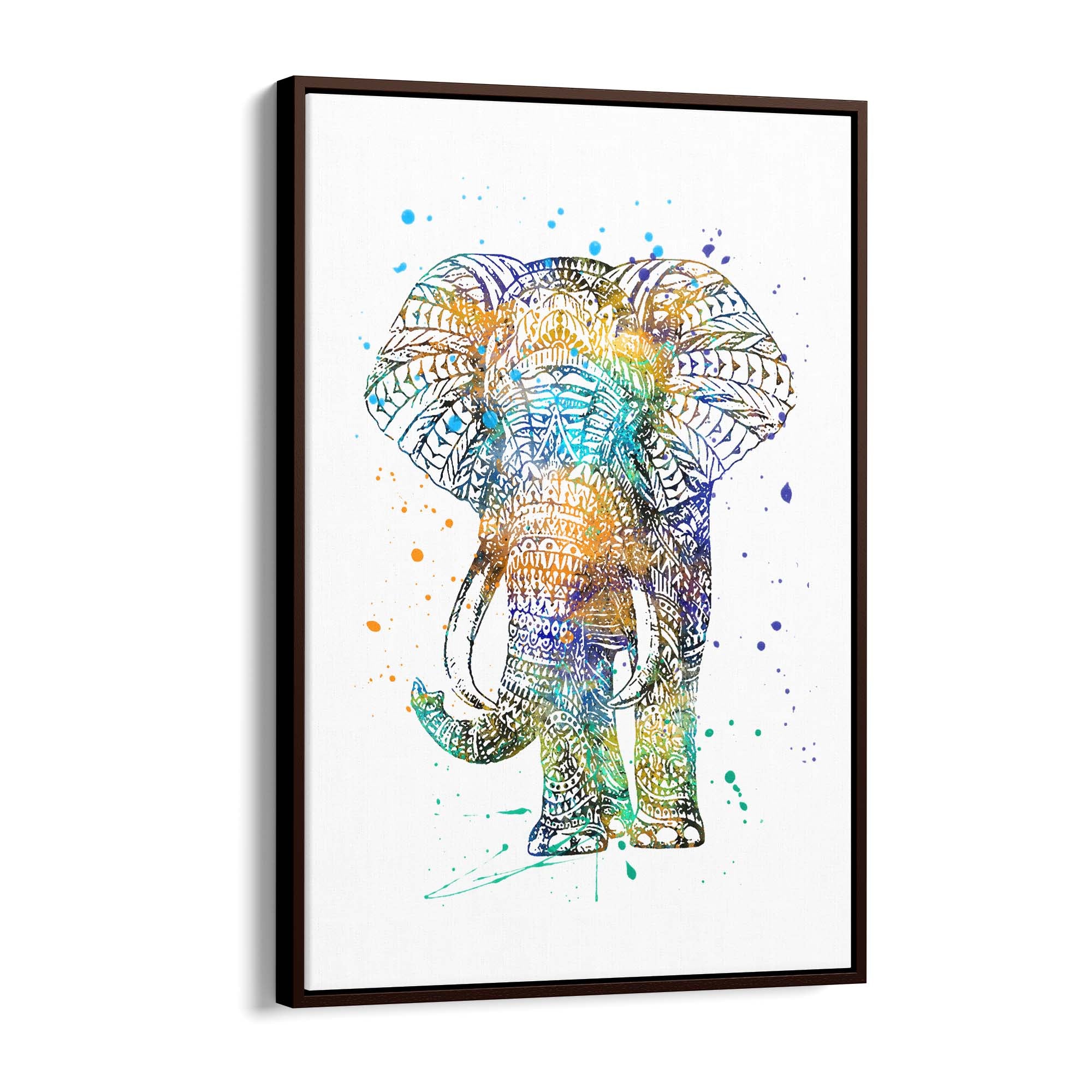 Elephant Mandala Cute Pattern Animal Wall Art