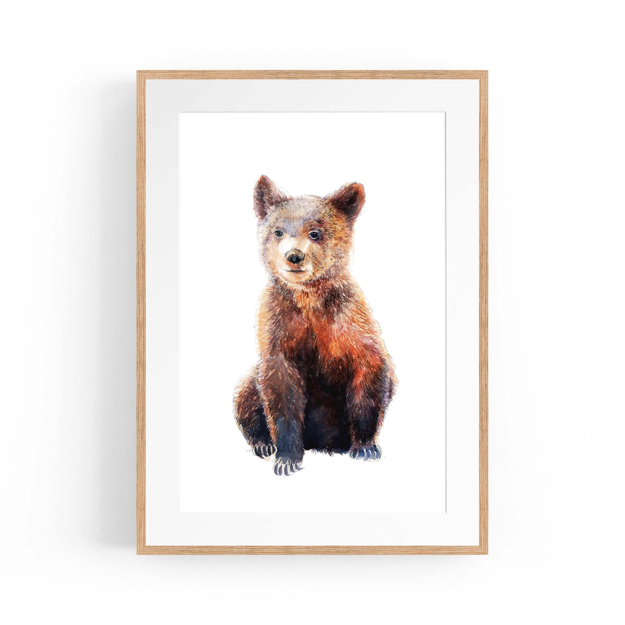 Watercolour Bear Painting Animal Nursery Wall Art