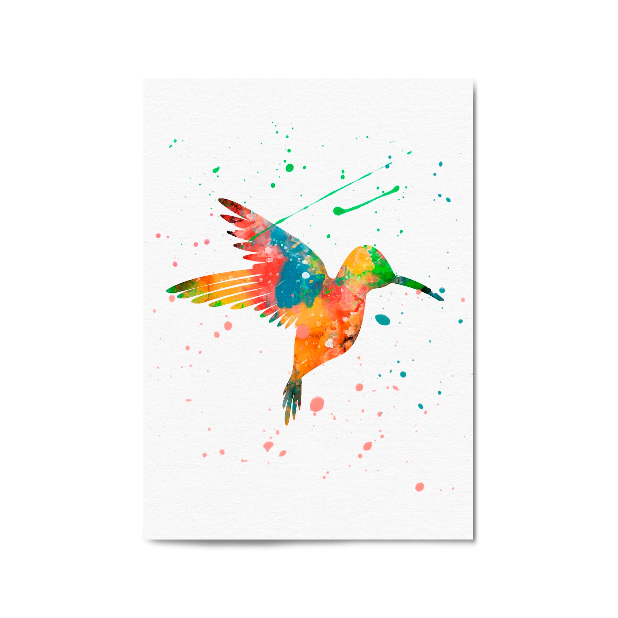 Watercolour Hummingbird Bird Nursery Wall Art #1