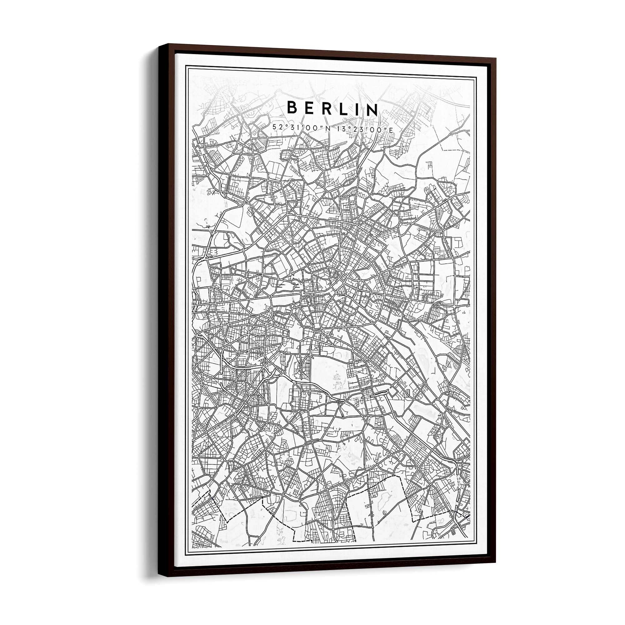Berlin Germany Minimal Map Travel Wall Art