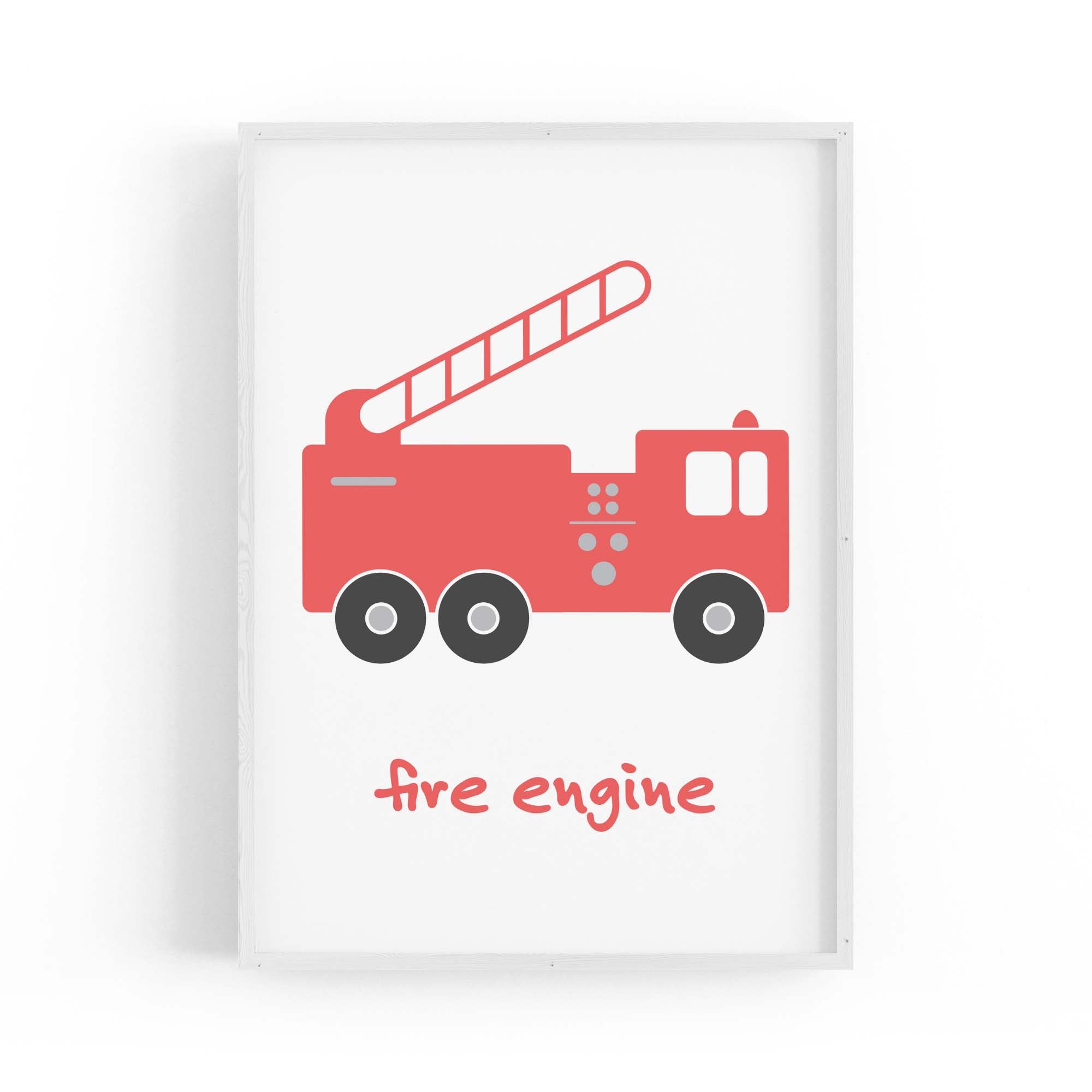 Red Fire Engine Boys Bedroom Nursery Wall Art
