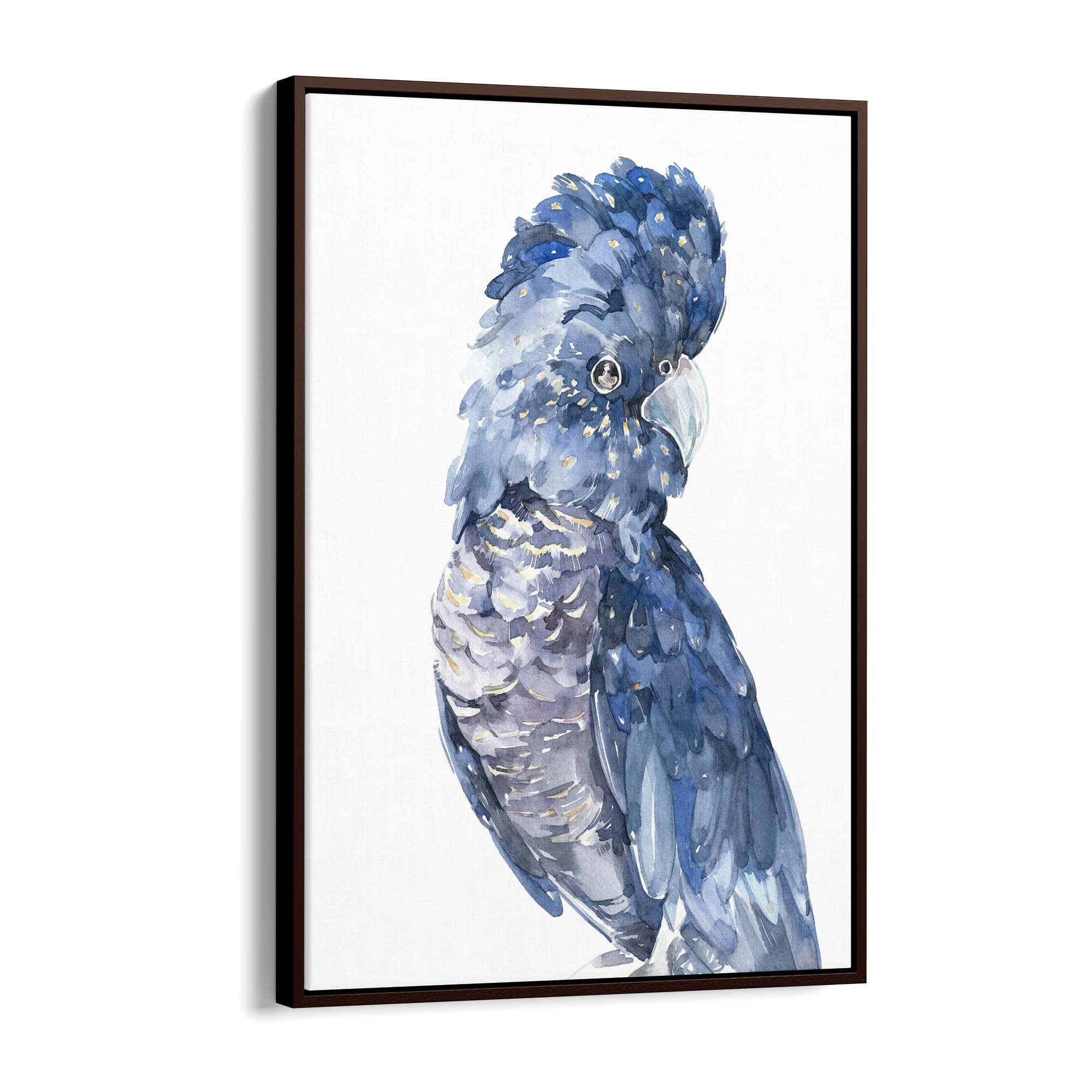 Blue Cockatoo Watercolour Painting Bird Wall Art #1