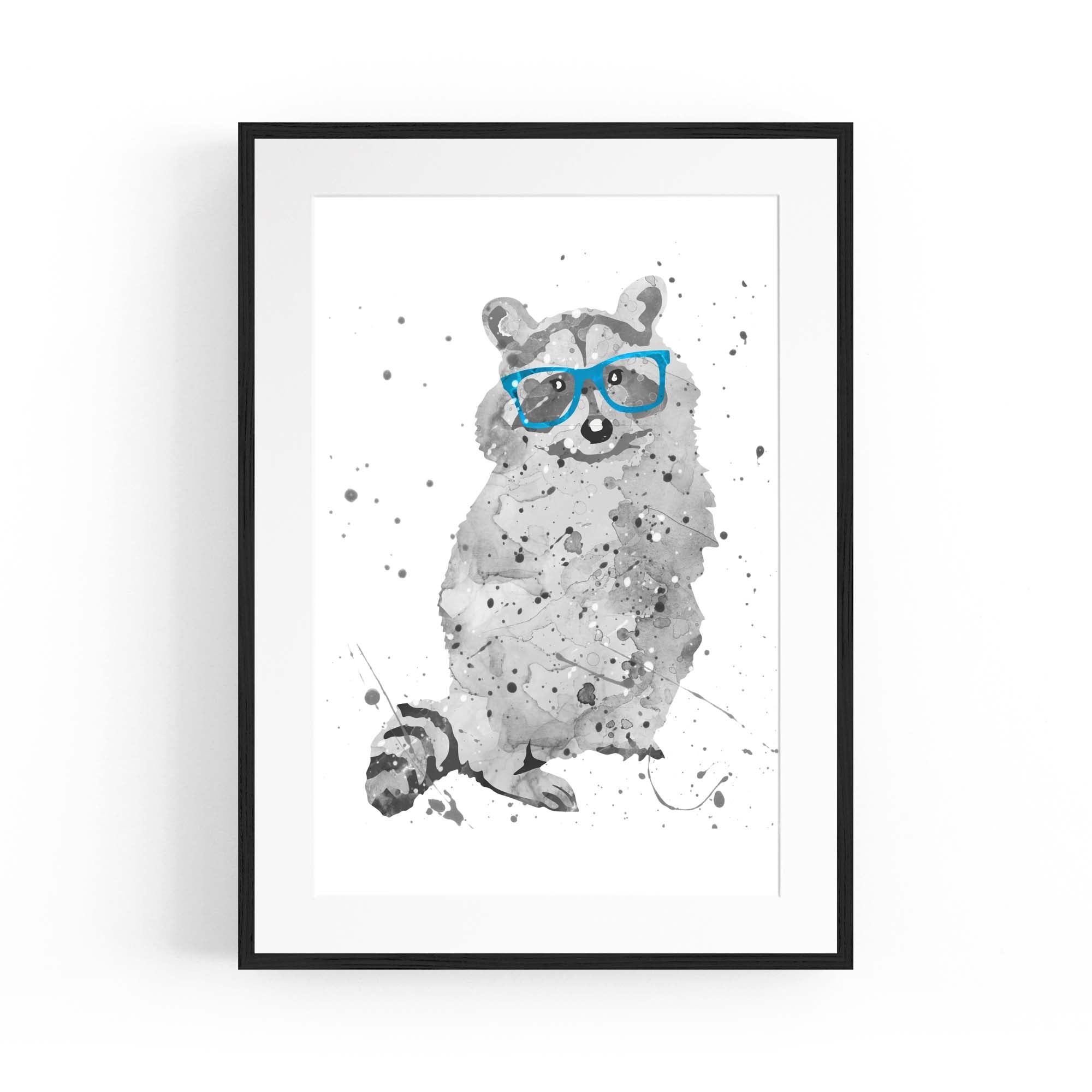 Raccoon Nursery Cartoon Cute Baby Wall Art
