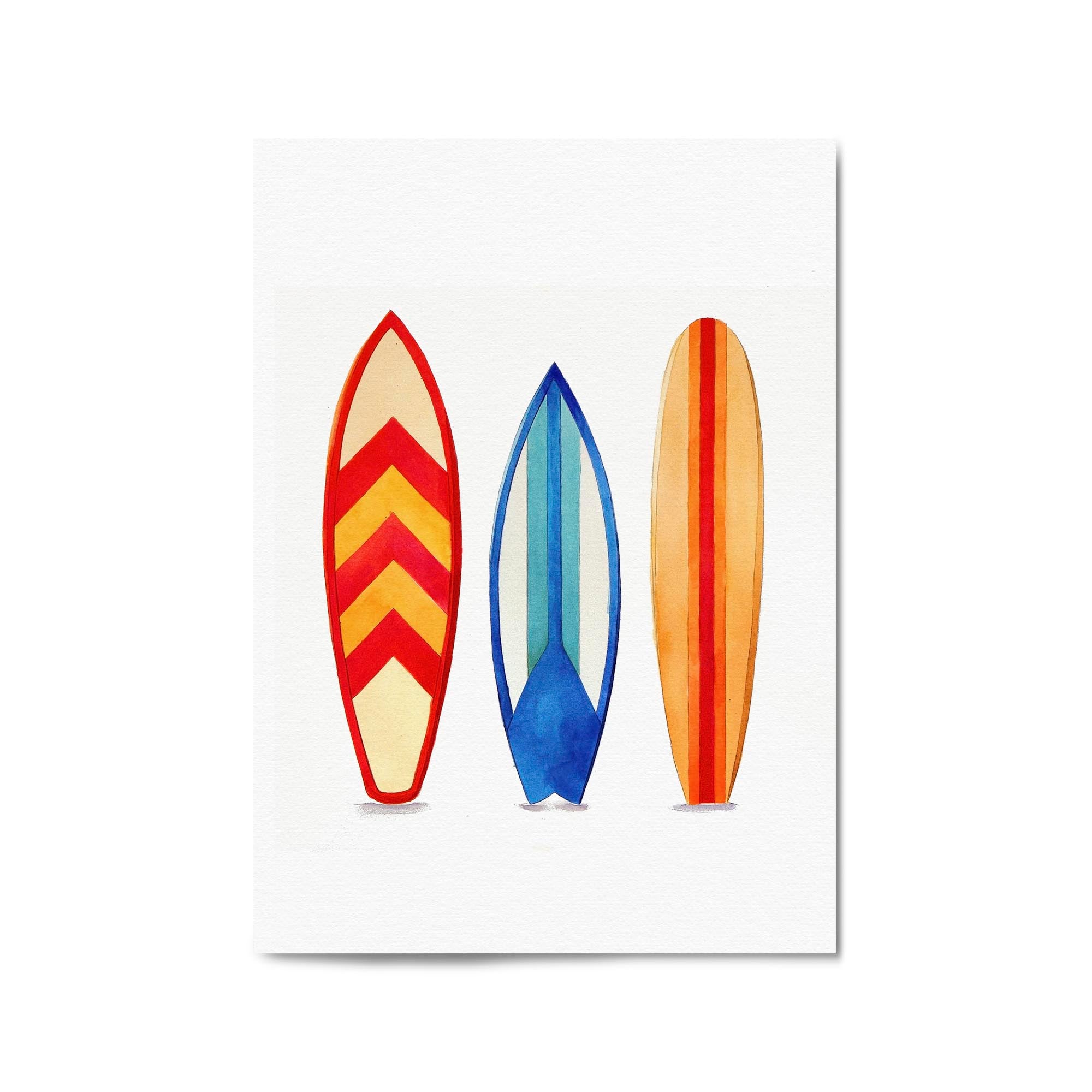 Surfboard Watercolour Australian Surf Wall Art