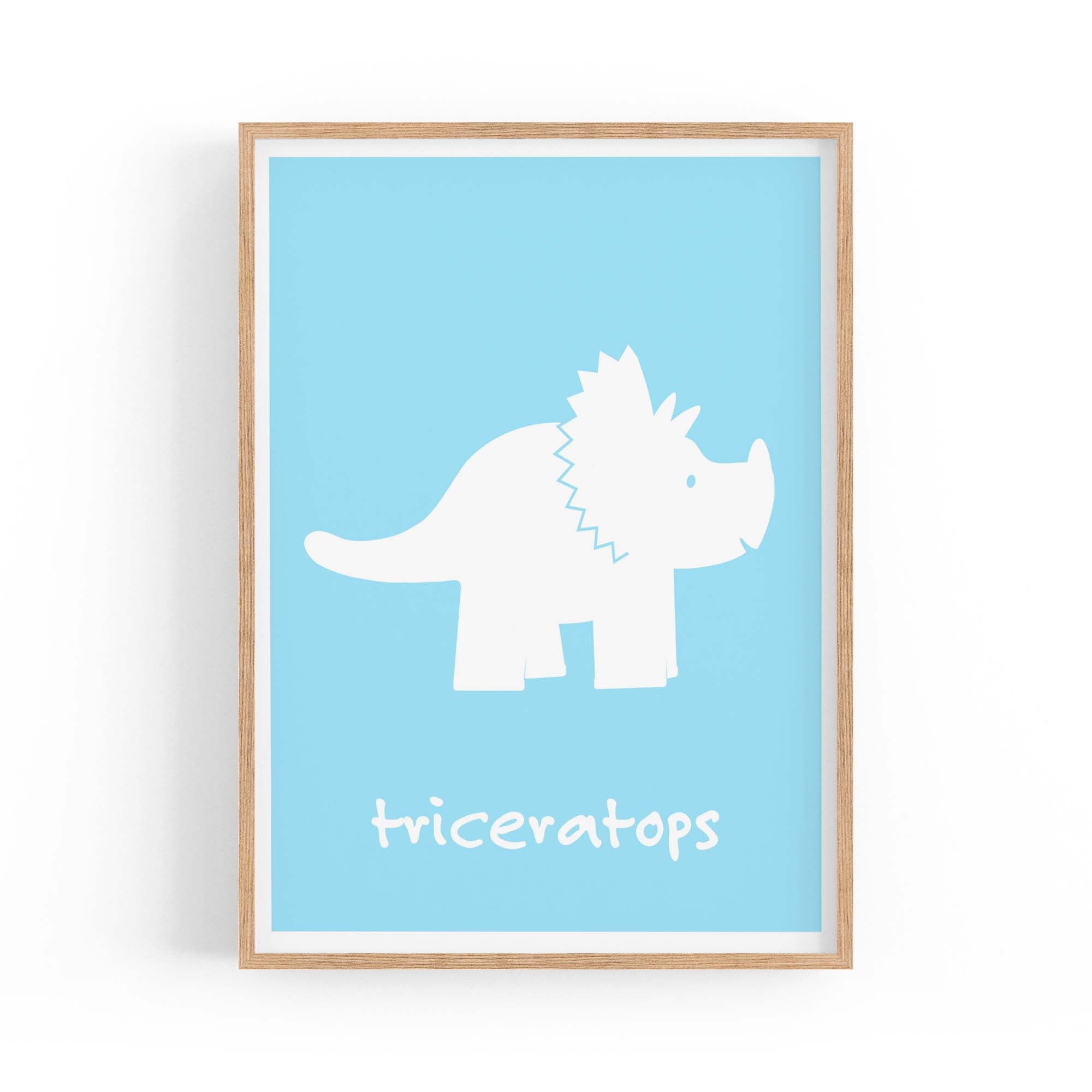 Tricerotops Dinosaur Boys Bedroom Nursery Wall Art