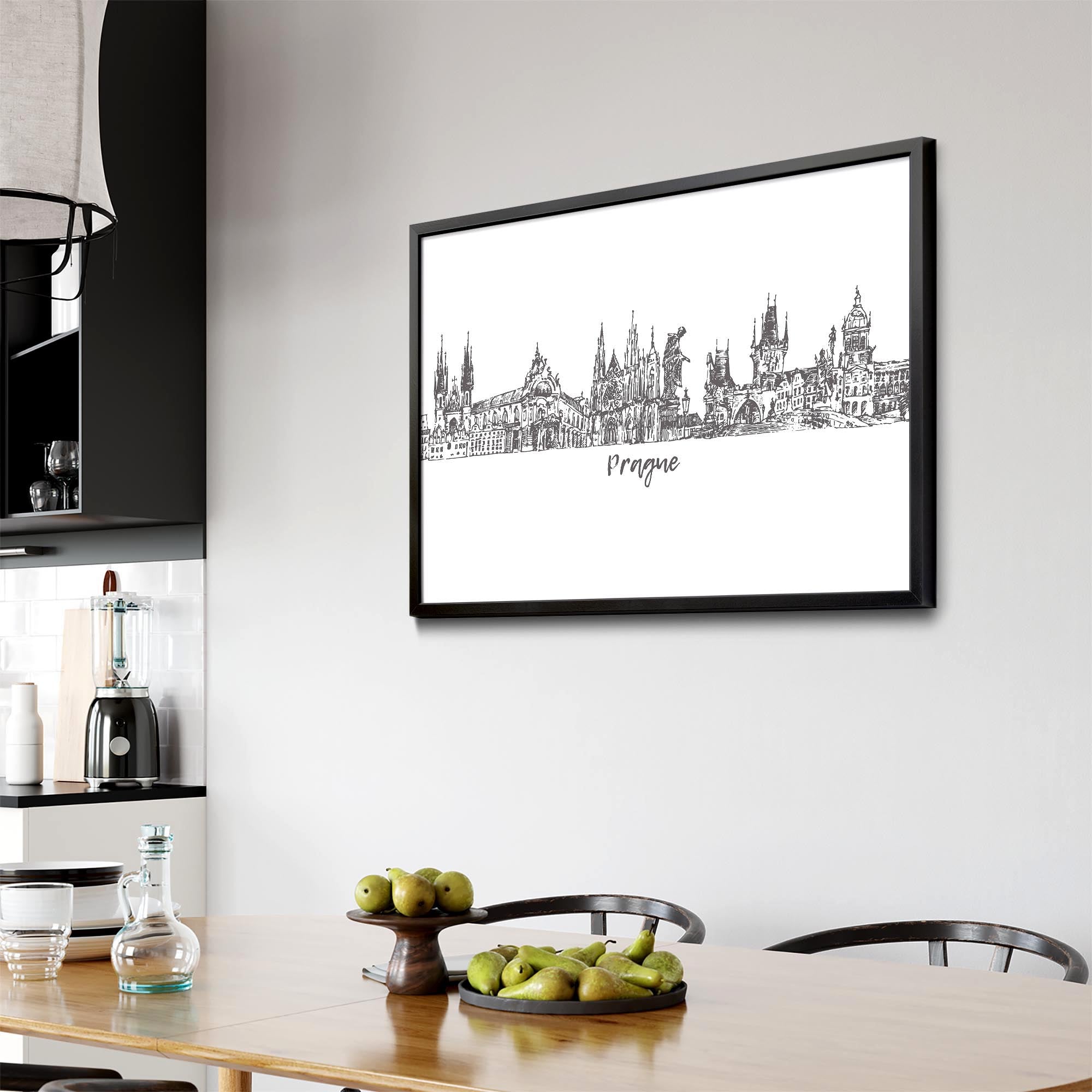 Prague Czech Cityscape Minimal Painting Wall Art #3