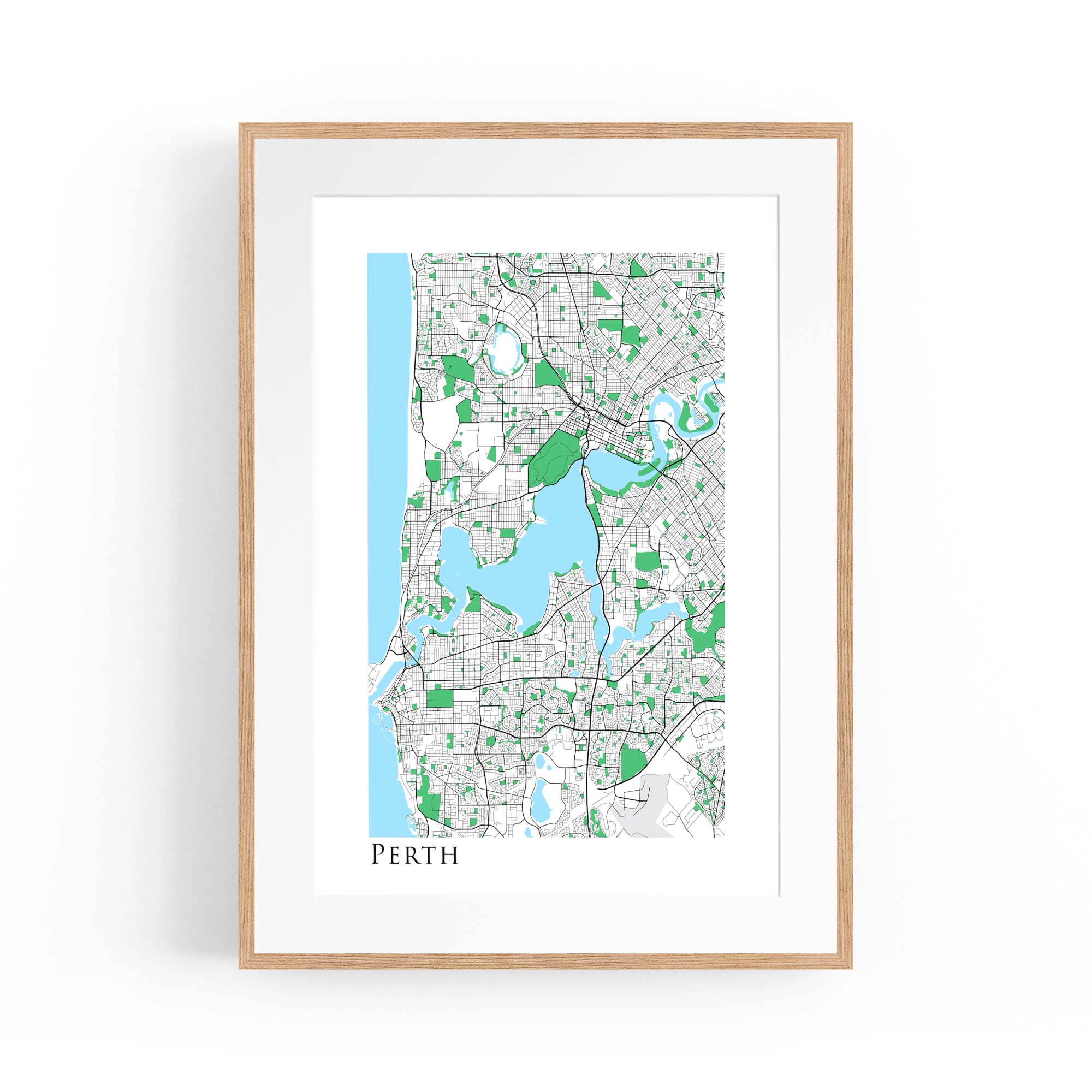 Minimal Perth Map Western Australia Wall Art