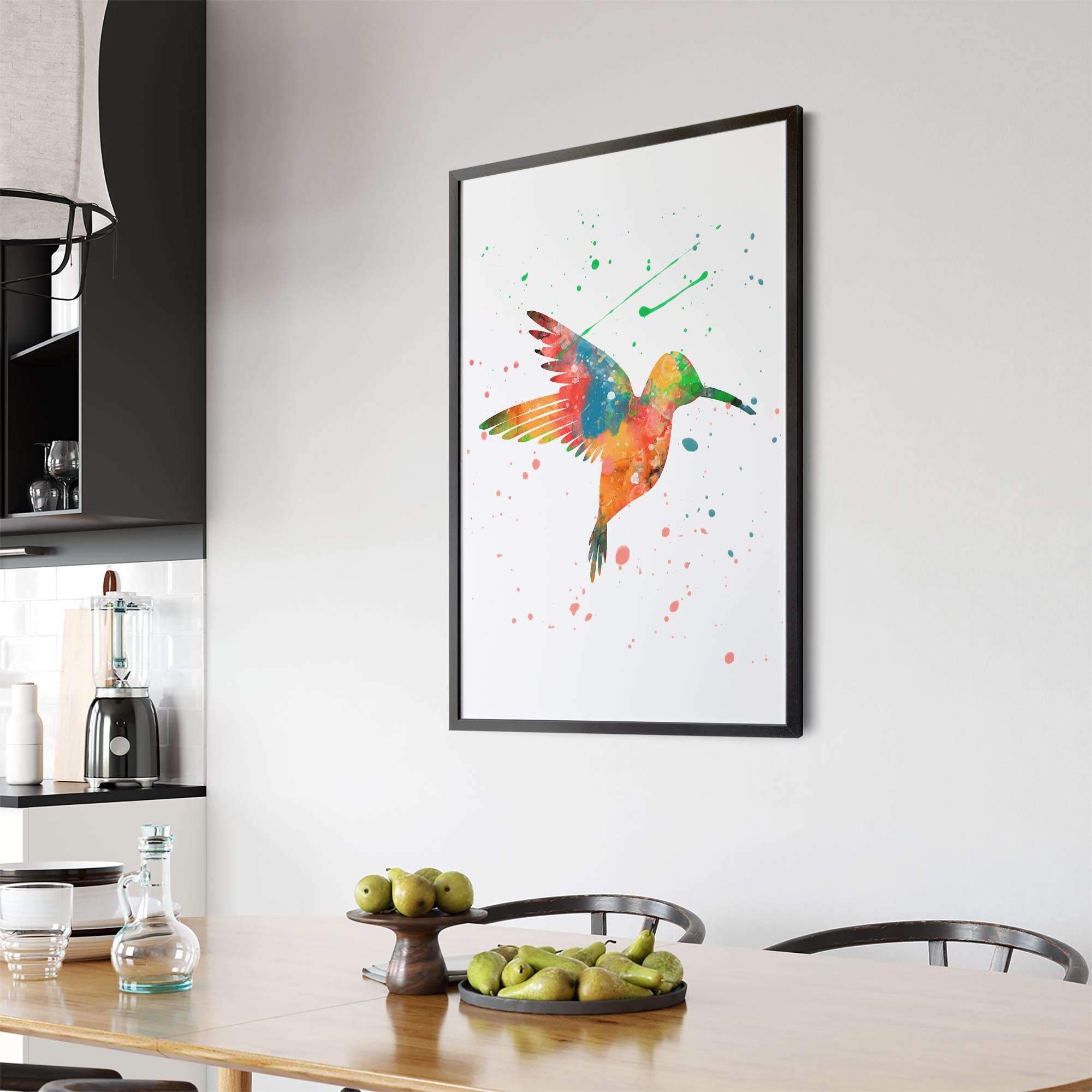 Watercolour Hummingbird Bird Nursery Wall Art #1