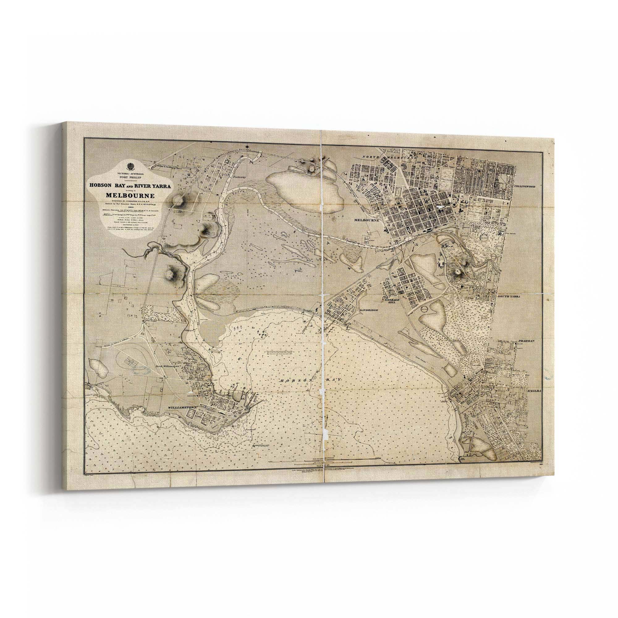 Melbourne Victoria Vintage Map Australia Wall Art #2