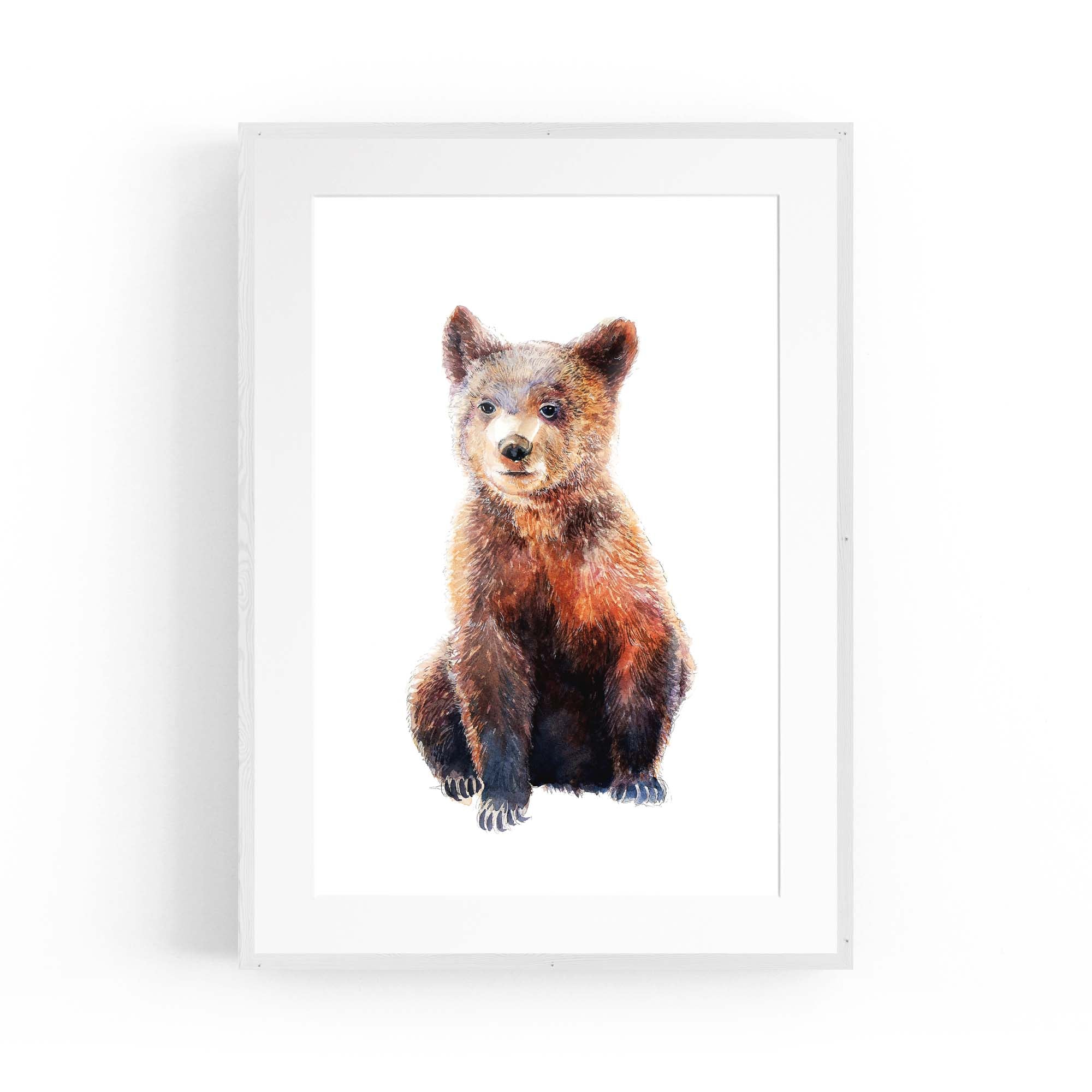 Watercolour Bear Painting Animal Nursery Wall Art