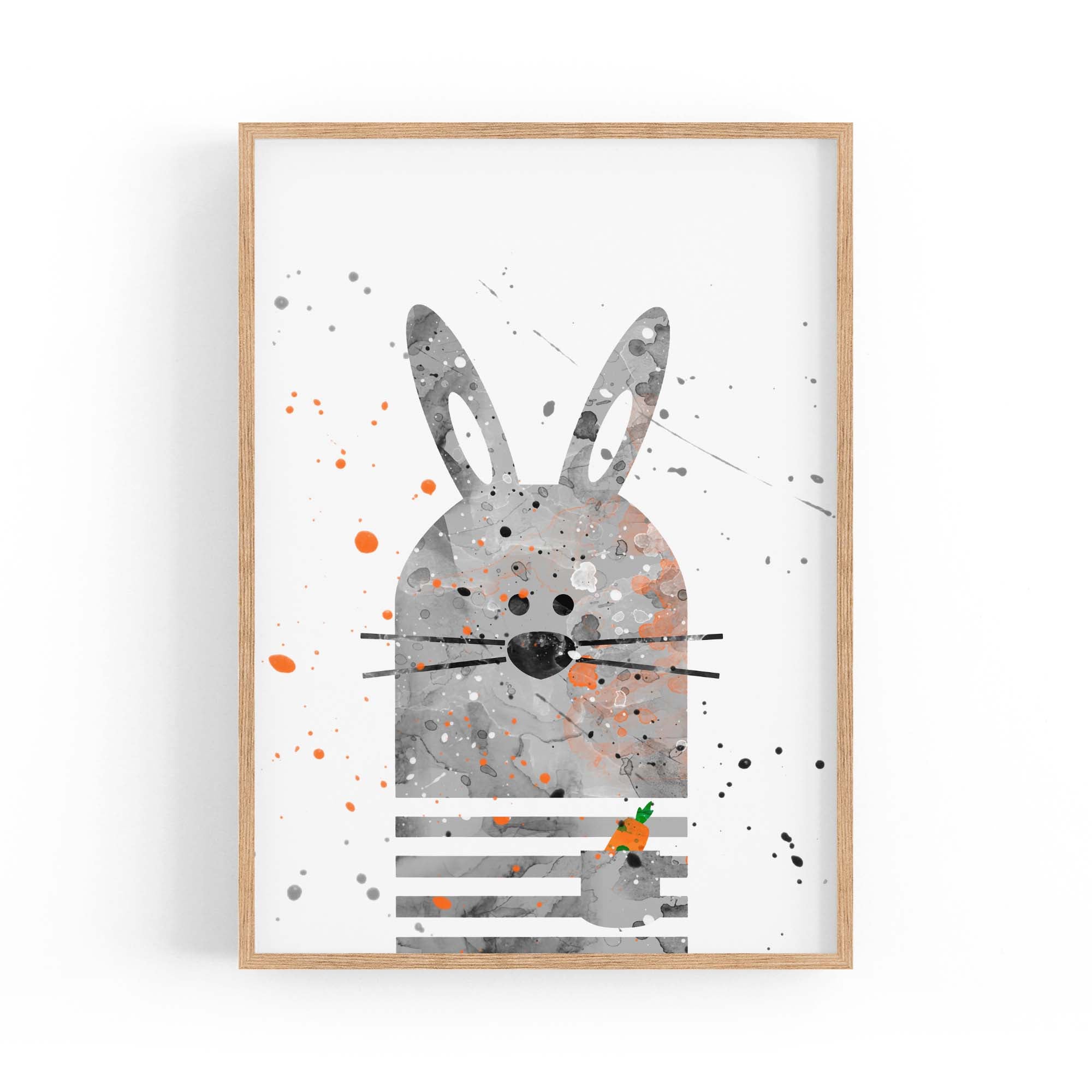 Rabbit Nursery Cartoon Cute Baby Wall Art #1