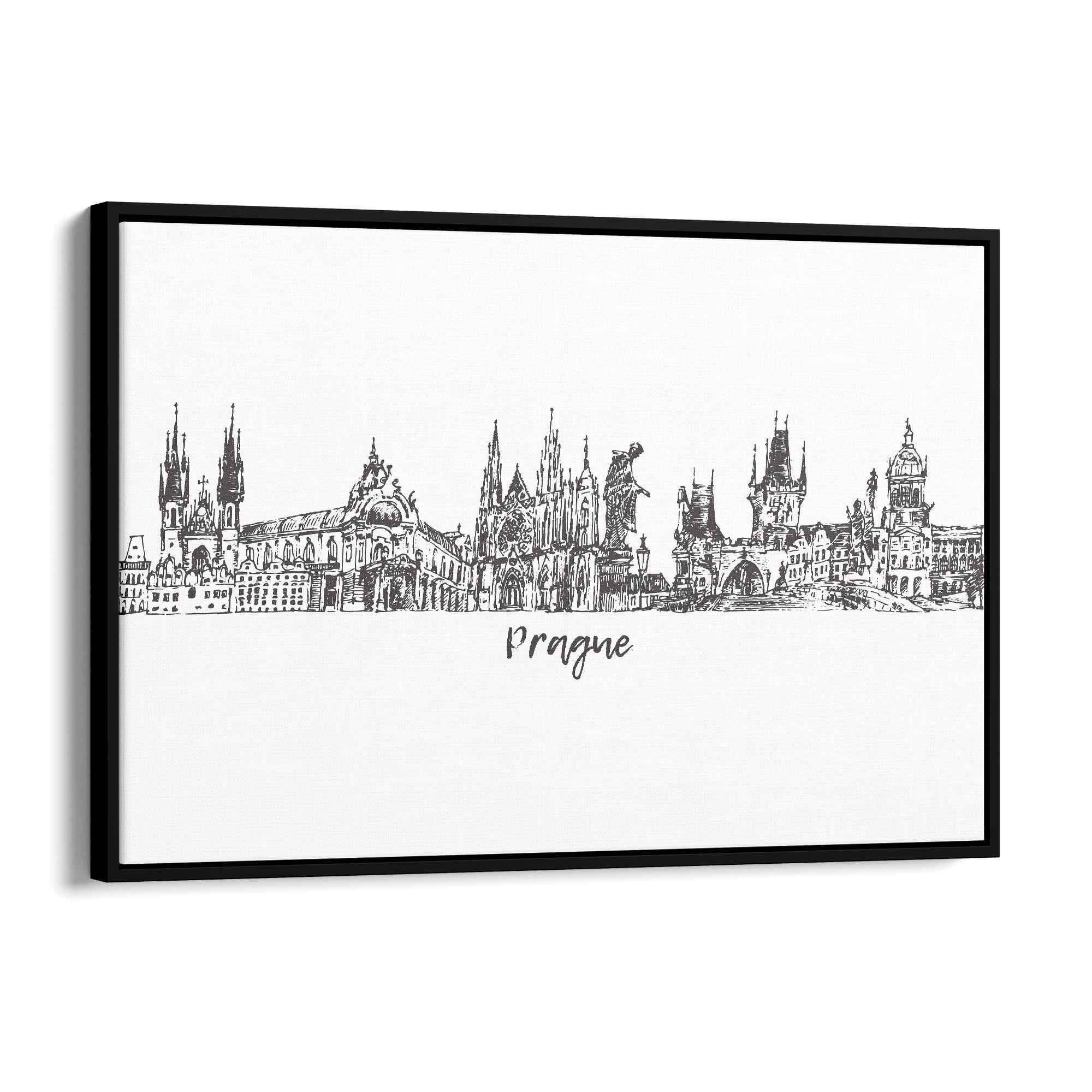 Prague Czech Cityscape Minimal Painting Wall Art #3