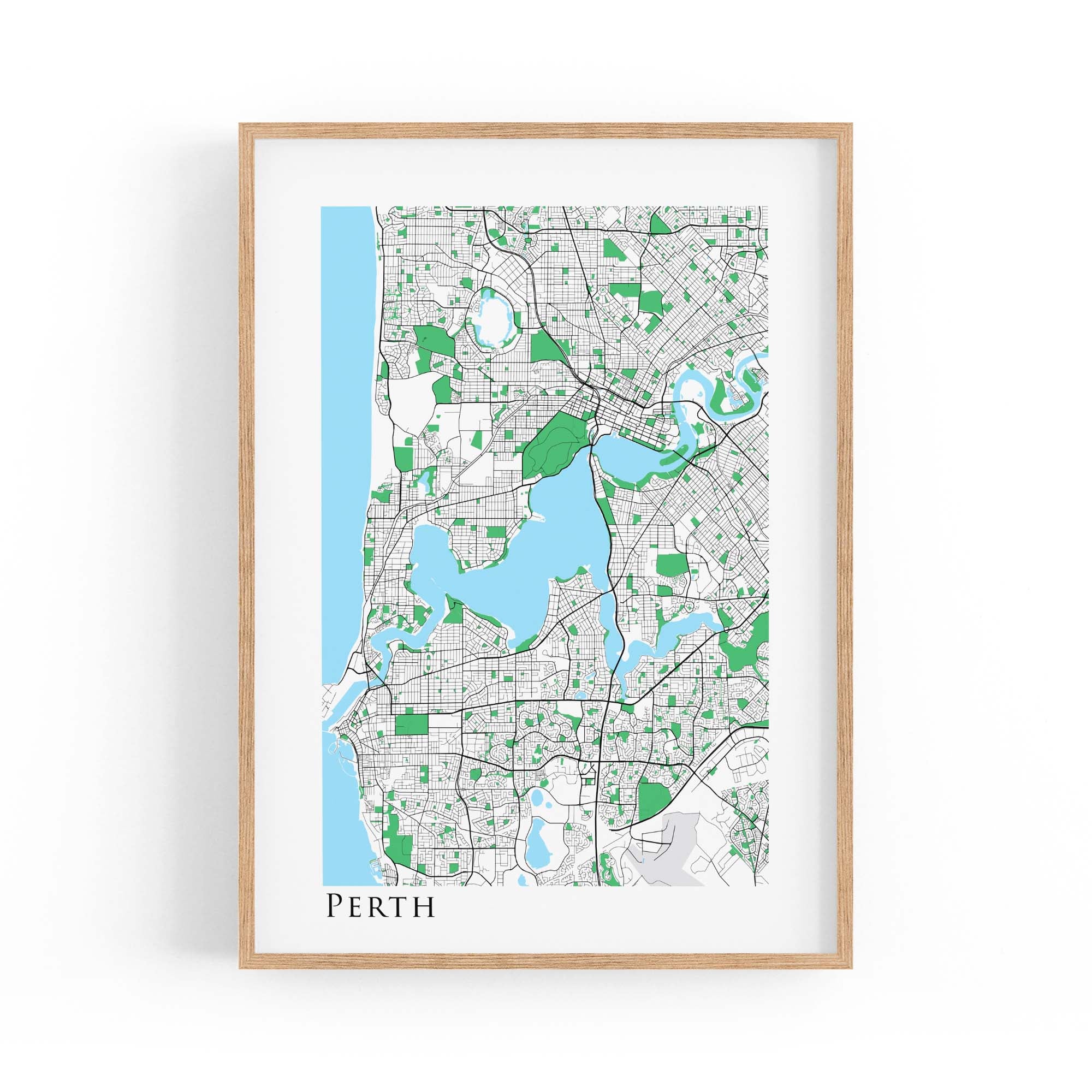 Minimal Perth Map Western Australia Wall Art