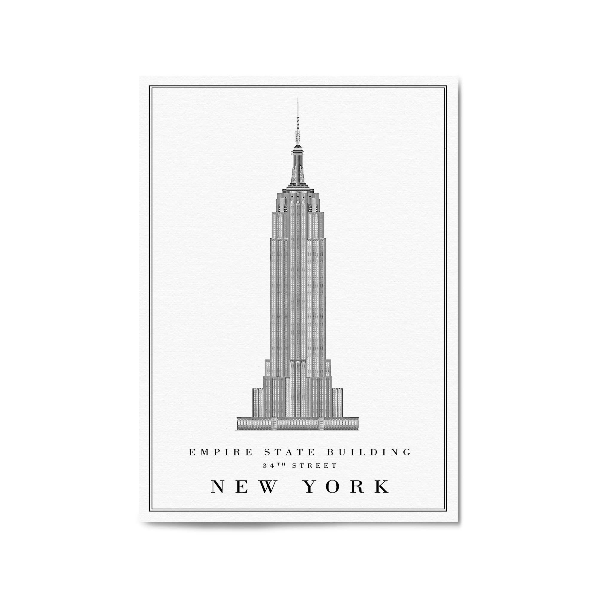 Empire State Building Minimal New York Wall Art
