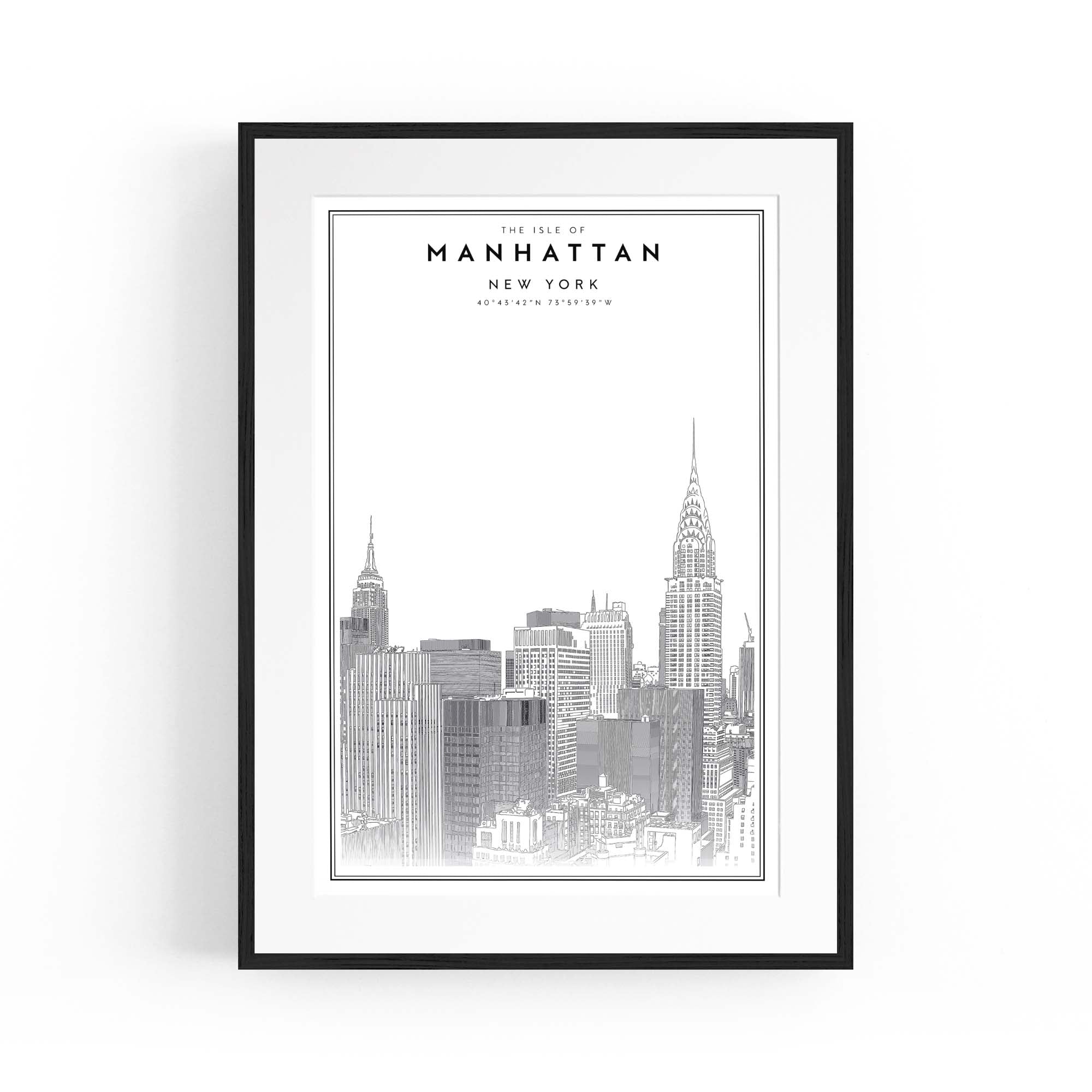 Minimal Manhattan Skyline New York Wall Art