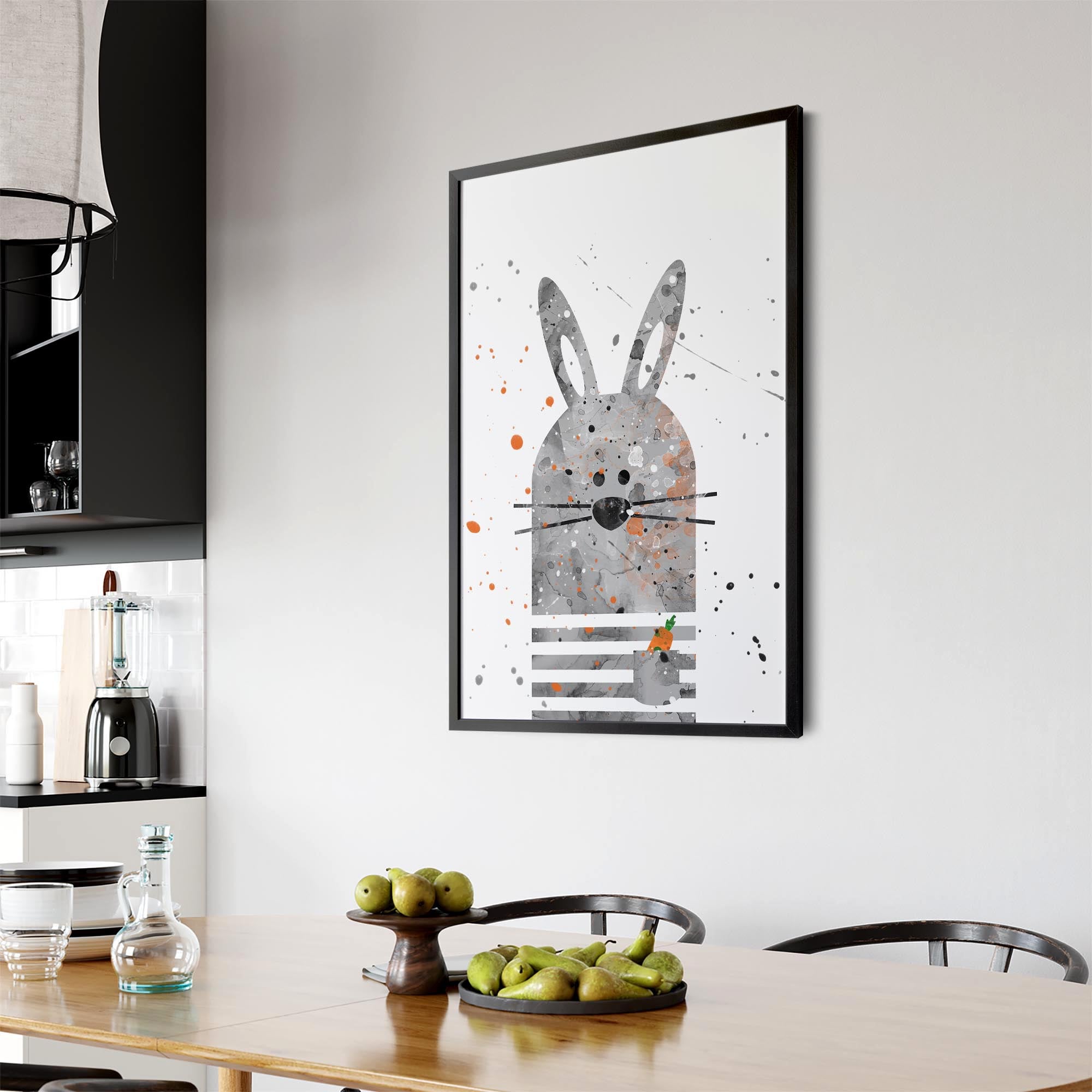 Rabbit Nursery Cartoon Cute Baby Wall Art #1