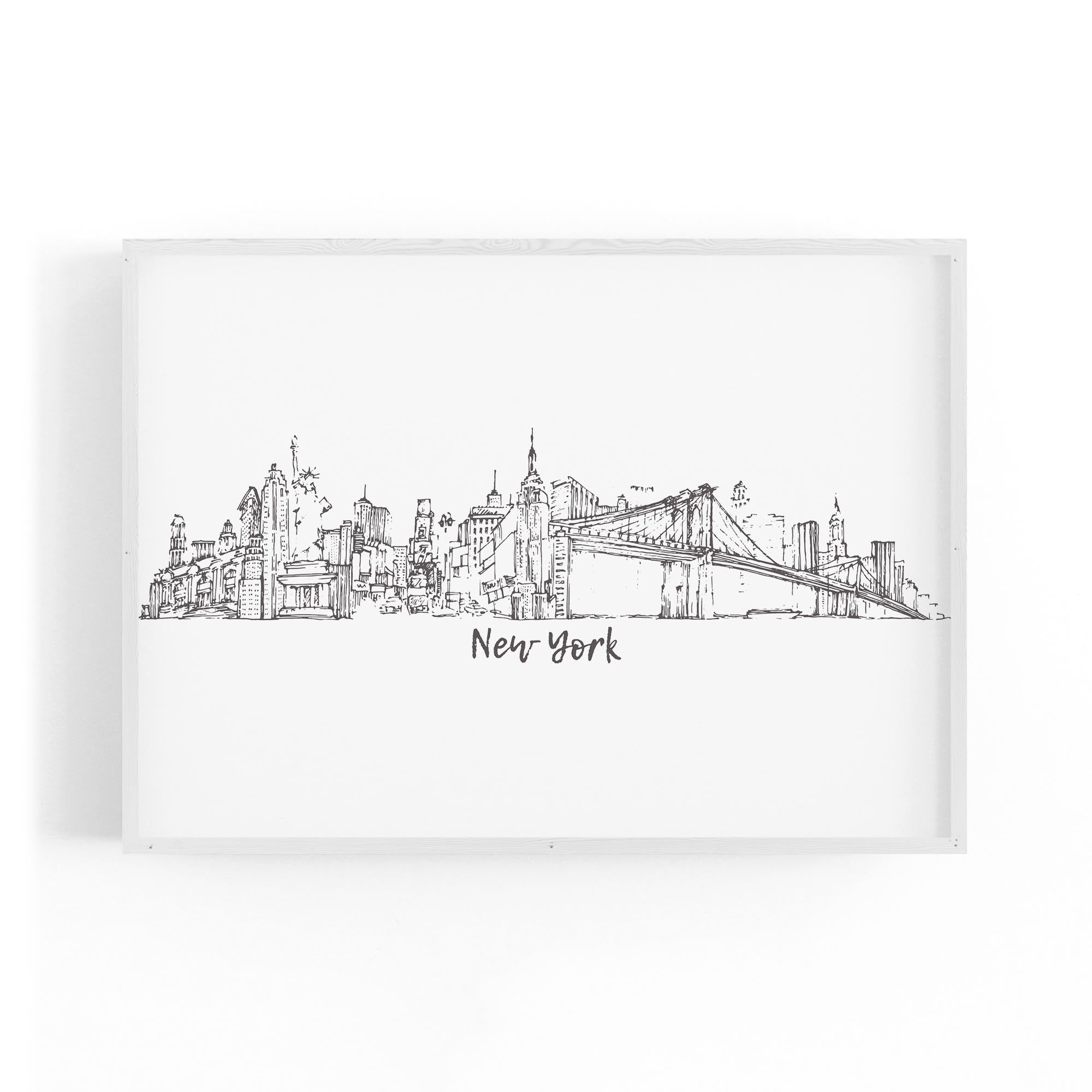 New York Cityscape Drawing Minimal Wall Art