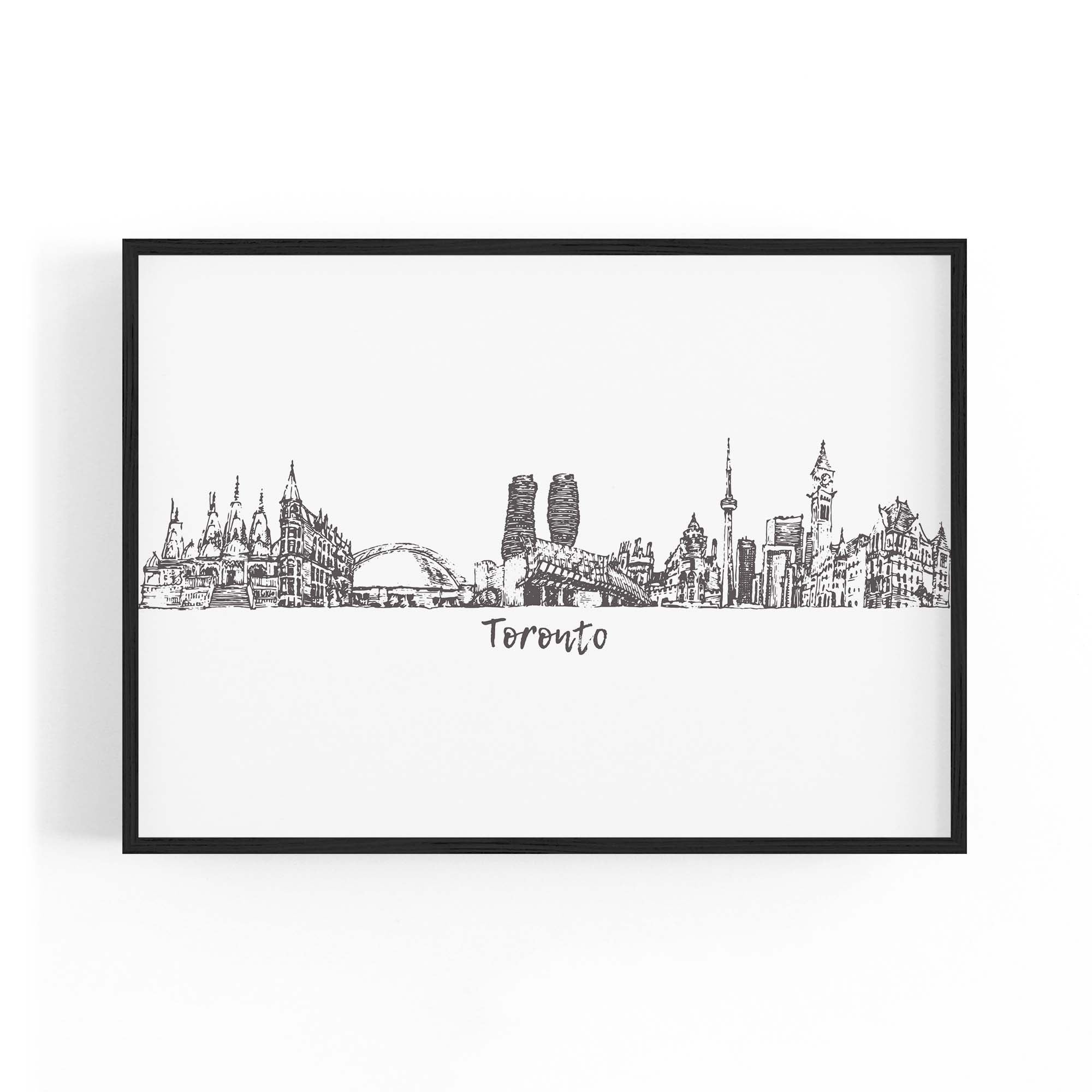 Toronto Canada Skyline Cityscape Drawing Wall Art