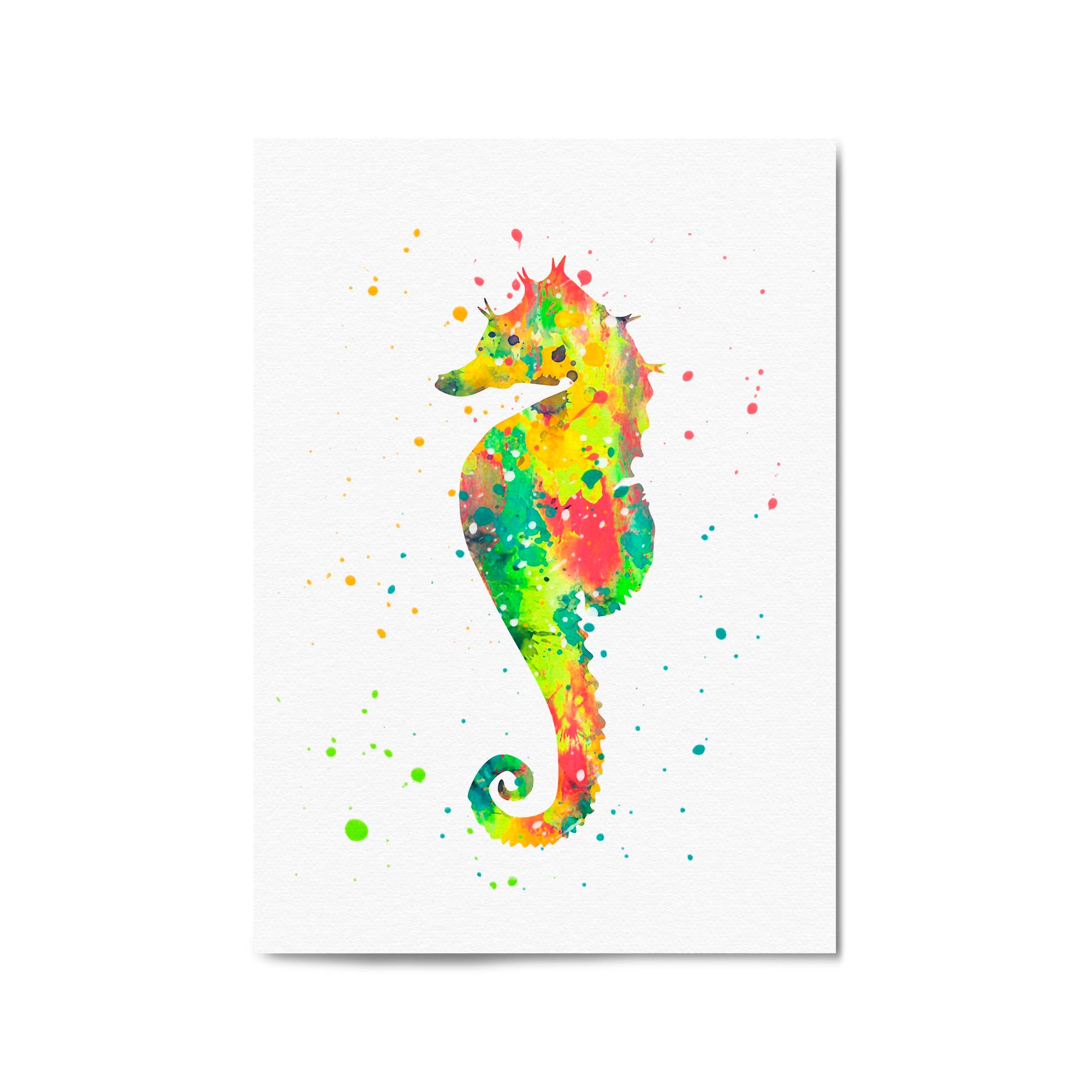 Seahorse Cartoon Sealife Nursery Baby Wall Art #1