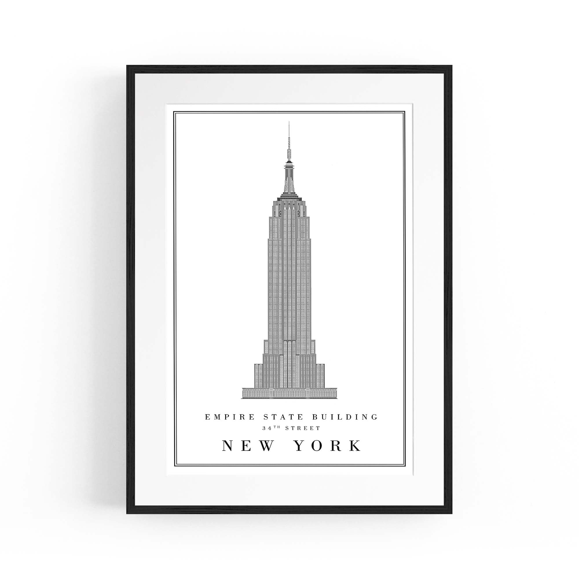 Empire State Building Minimal New York Wall Art