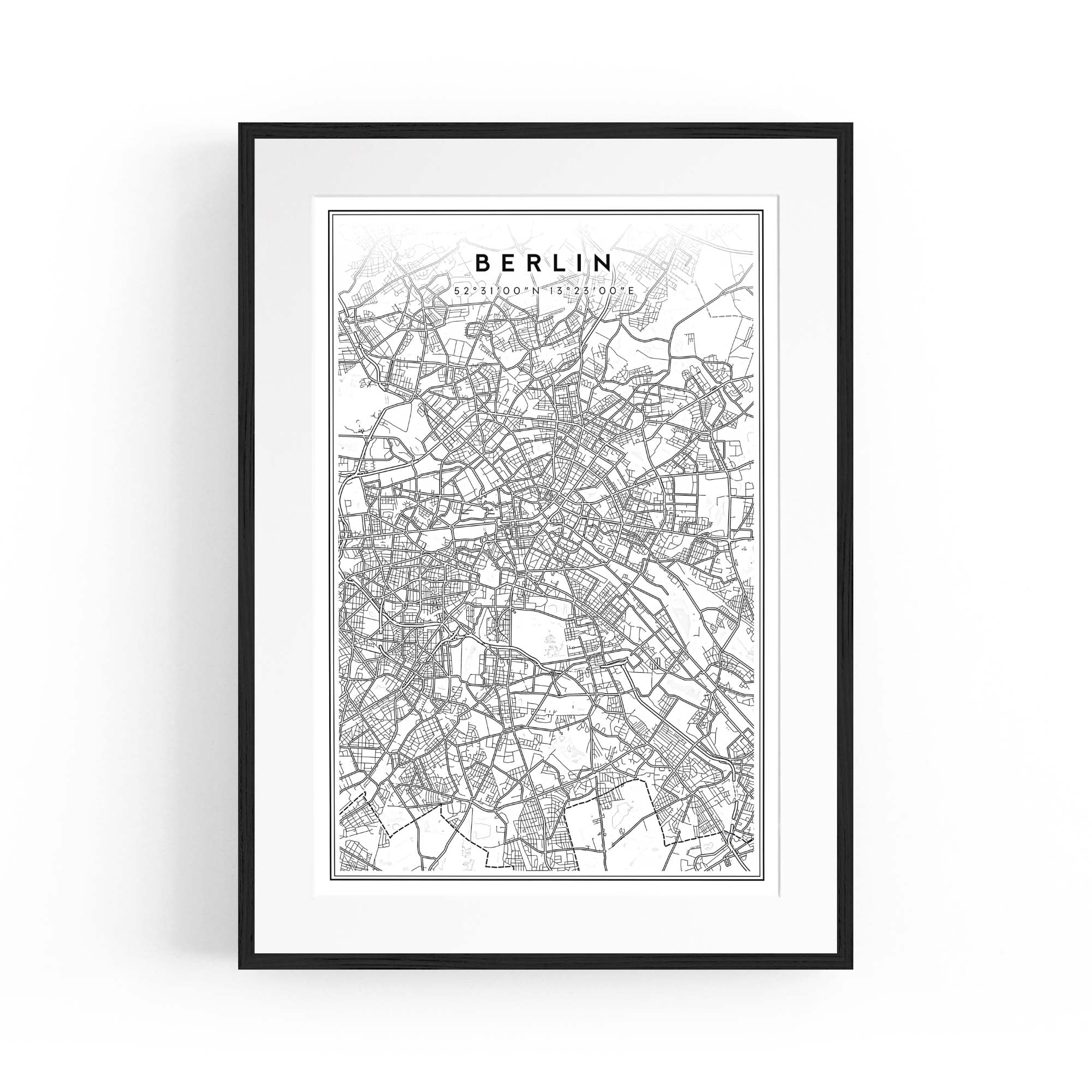 Berlin Germany Minimal Map Travel Wall Art