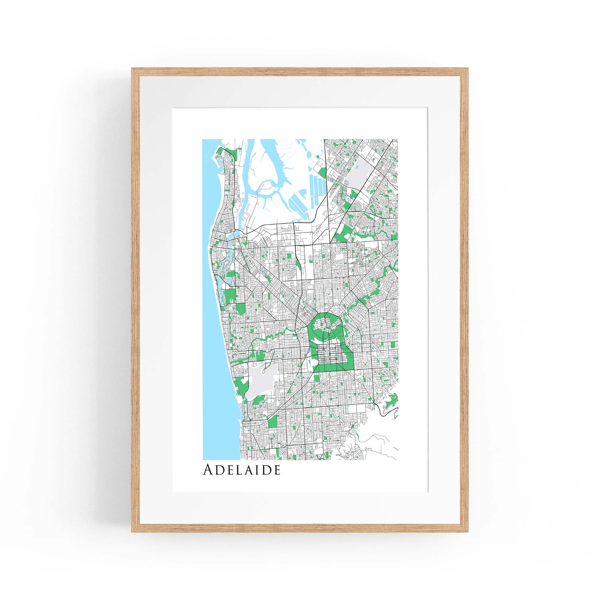Minimal Adelaide Map South Australia Wall Art