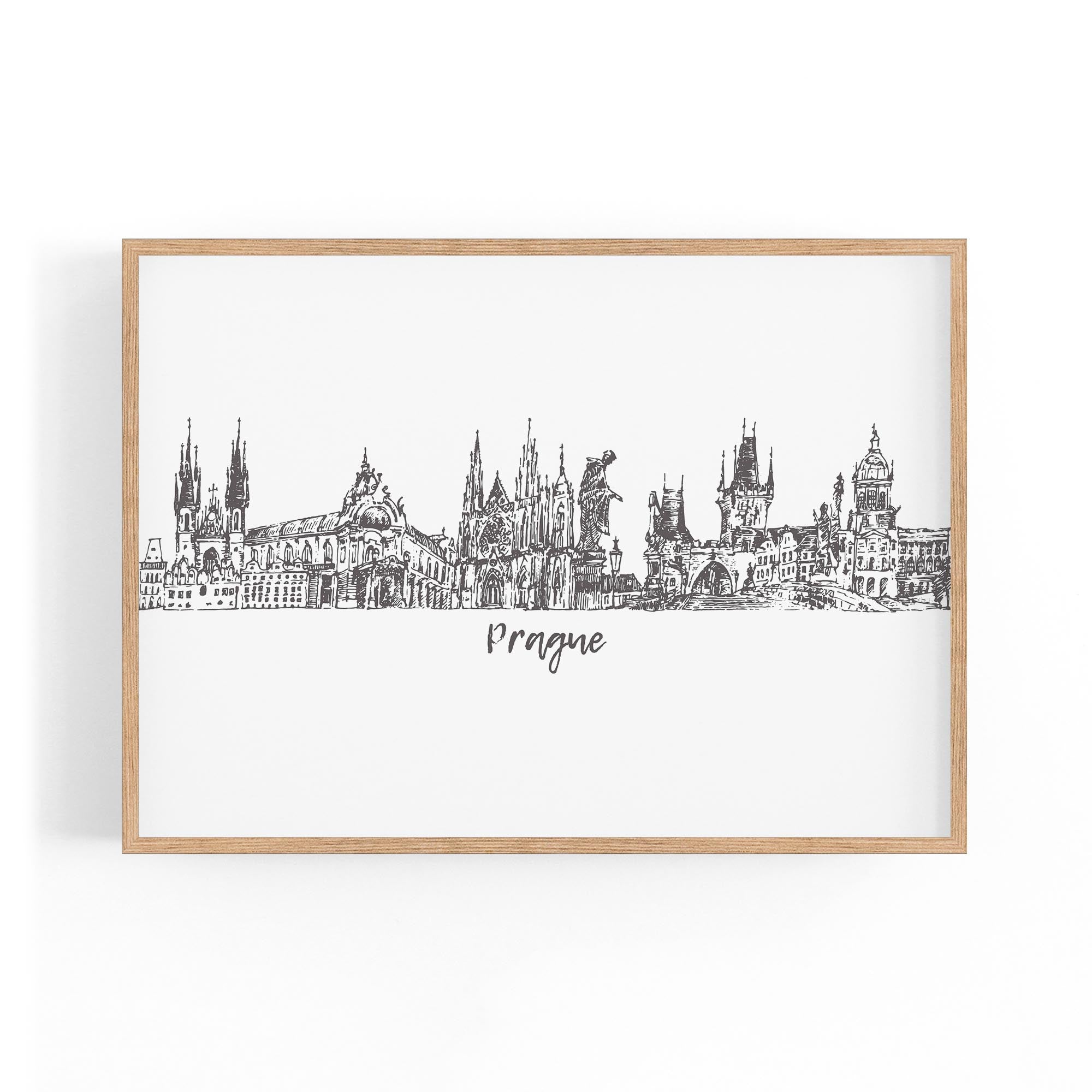 Prague Czech Cityscape Minimal Painting Wall Art #3