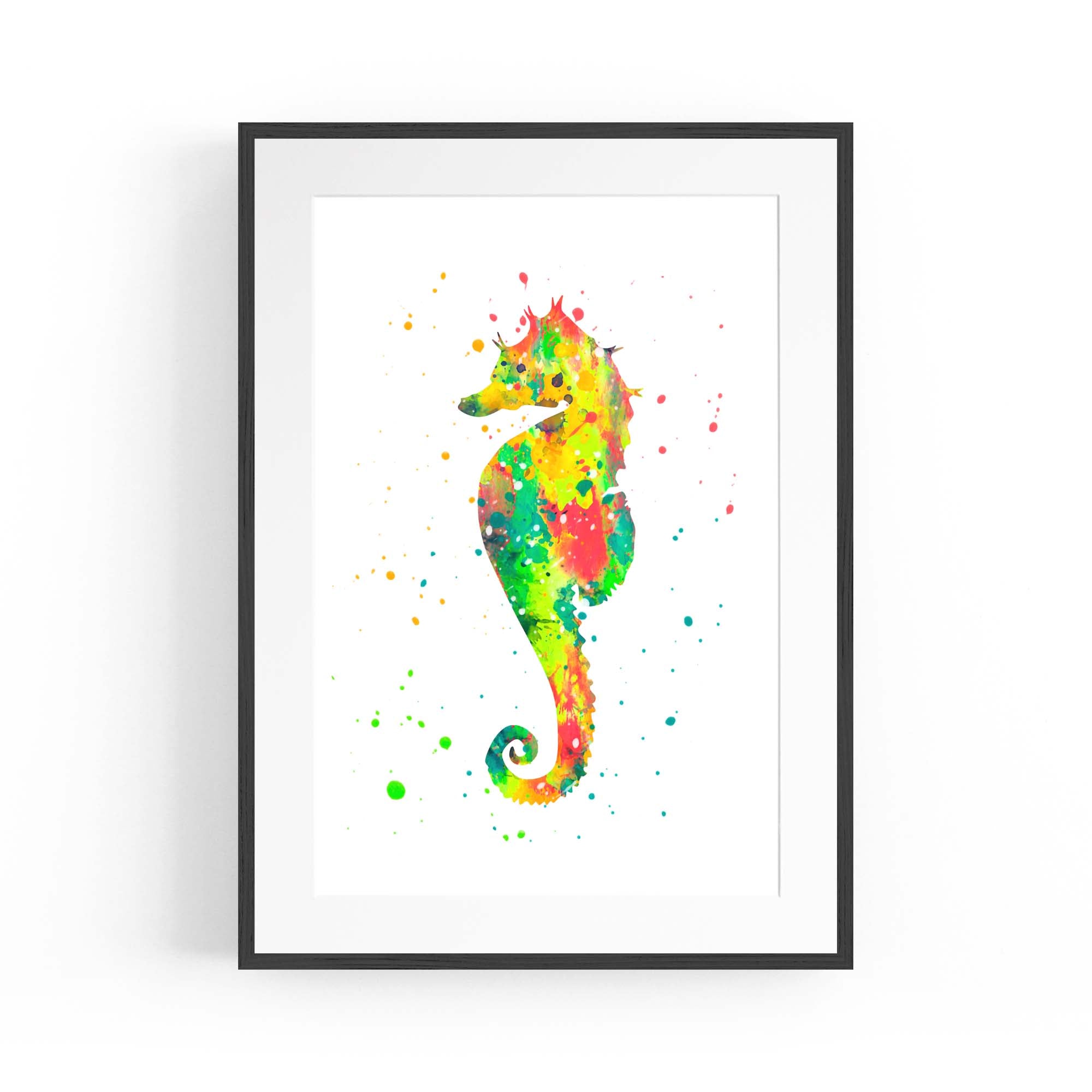 Seahorse Cartoon Sealife Nursery Baby Wall Art #1